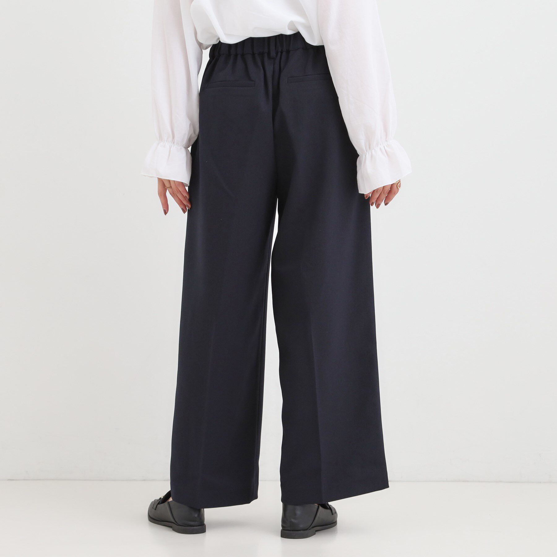 SHOO･LA･RUE「【洗濯機可/S-LL/セットアップ可】脚のラインをきれいに魅せる センタープレスワイドパンツ」|その他|