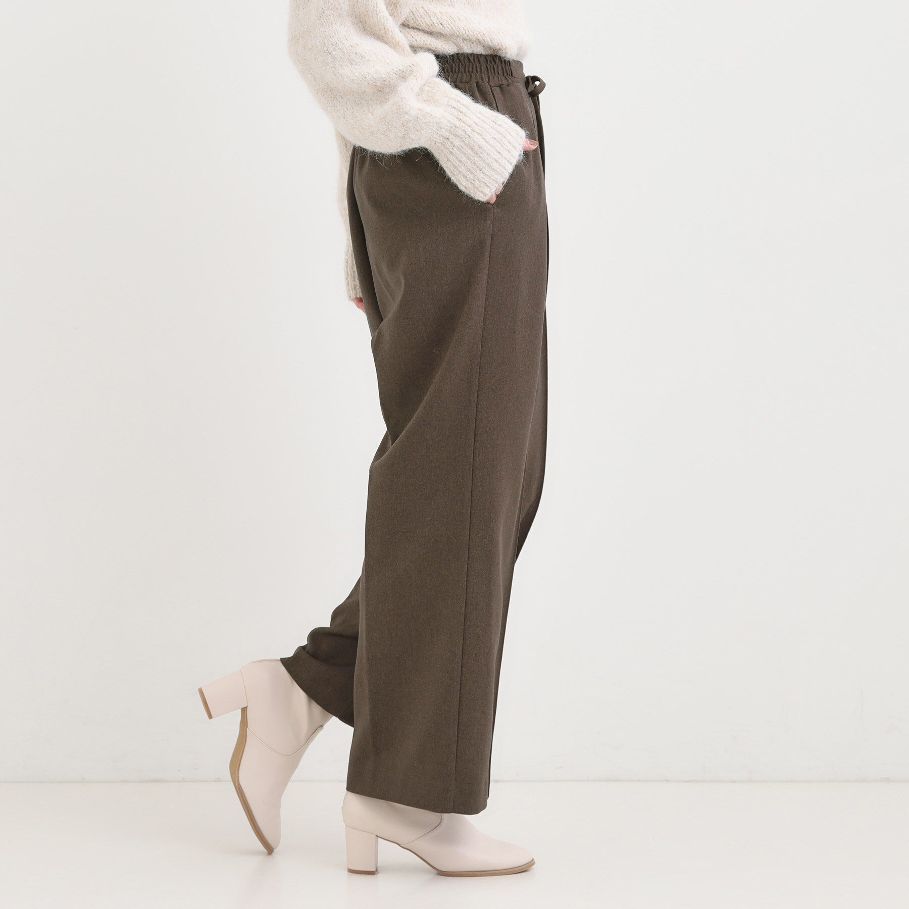 SHOO･LA･RUE「【洗濯機可/S-LL】上品シルエットで美しい イージーワイドパンツ」|その他|