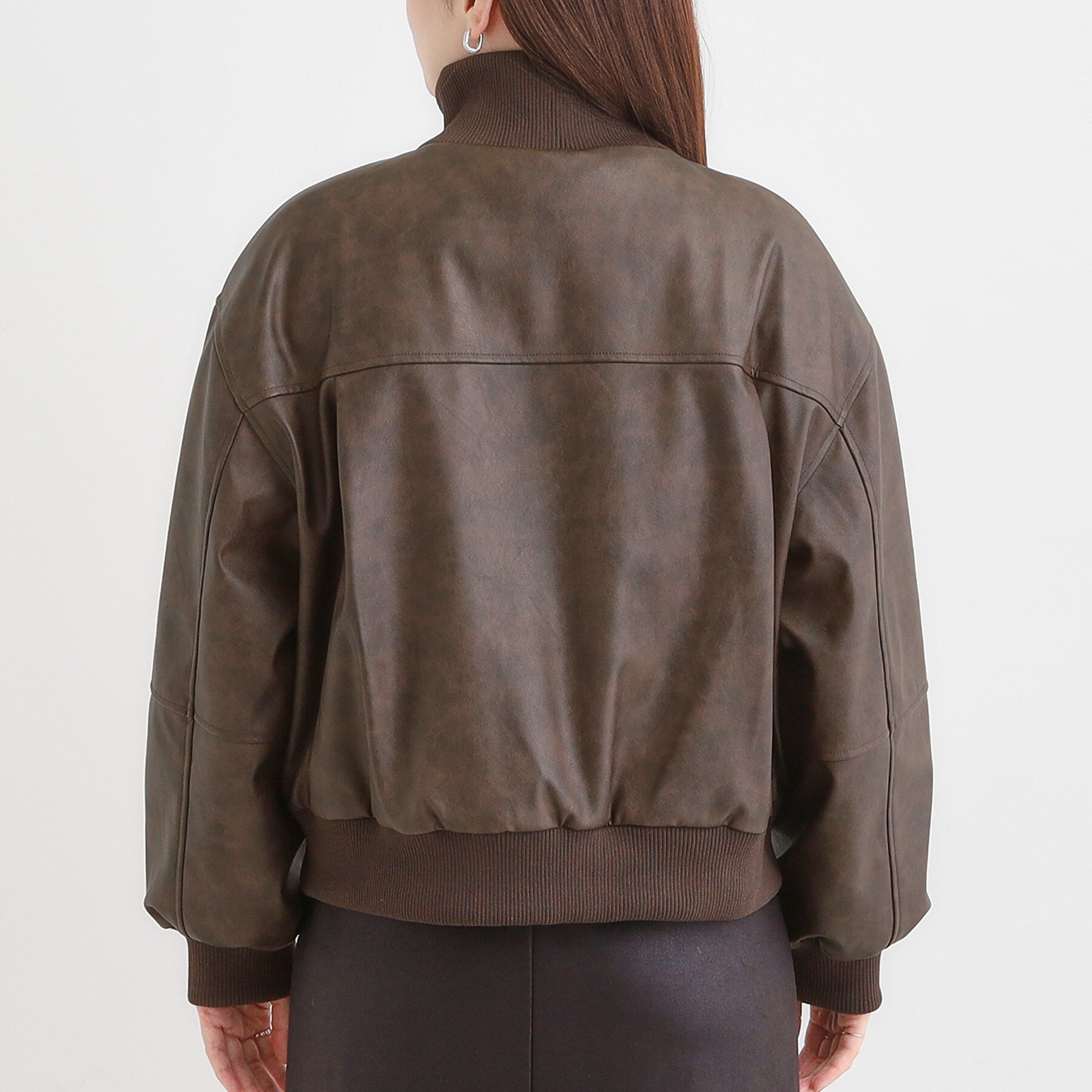 SHOO･LA･RUE「レザー調リブブルゾン」|ブルゾン・スタジャン|