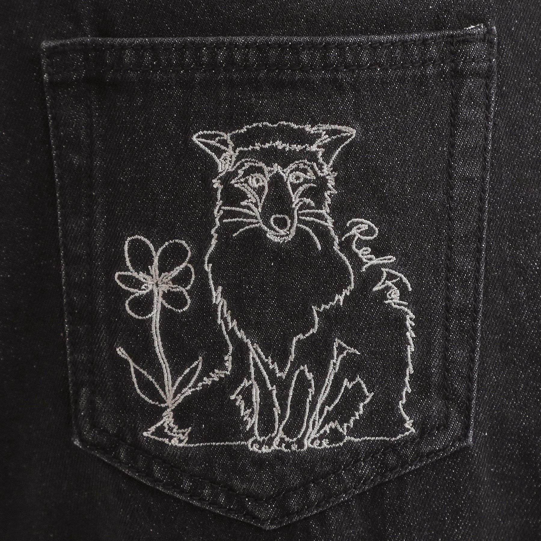 SHOO･LA･RUE「【旭山動物園応援商品】ポケット刺繍デニム」|デニム|