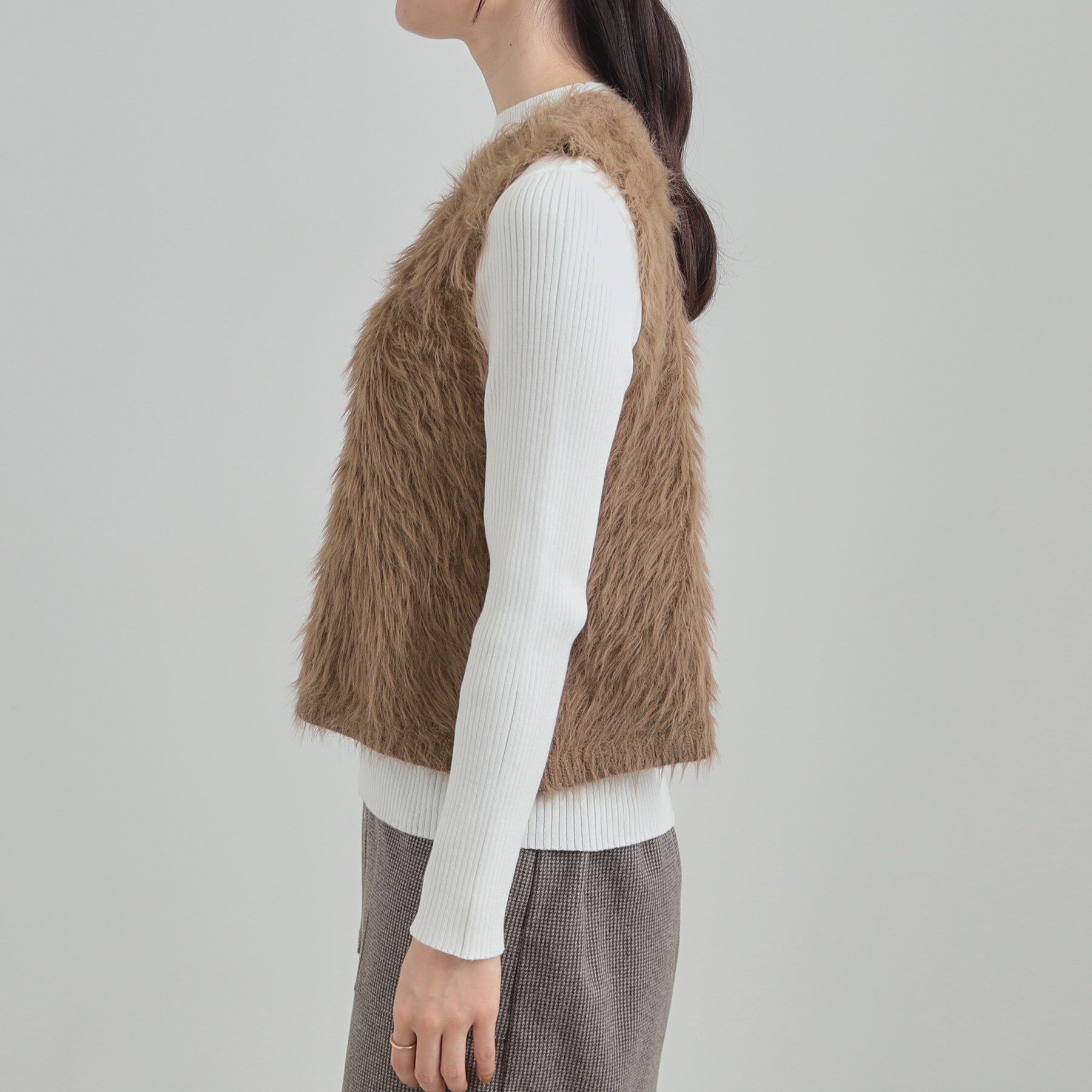 SHOO･LA･RUE「【S-LL/2点セット】着るだけでコーデが決まる フェザーニットベスト&times;リブニット」|その他|