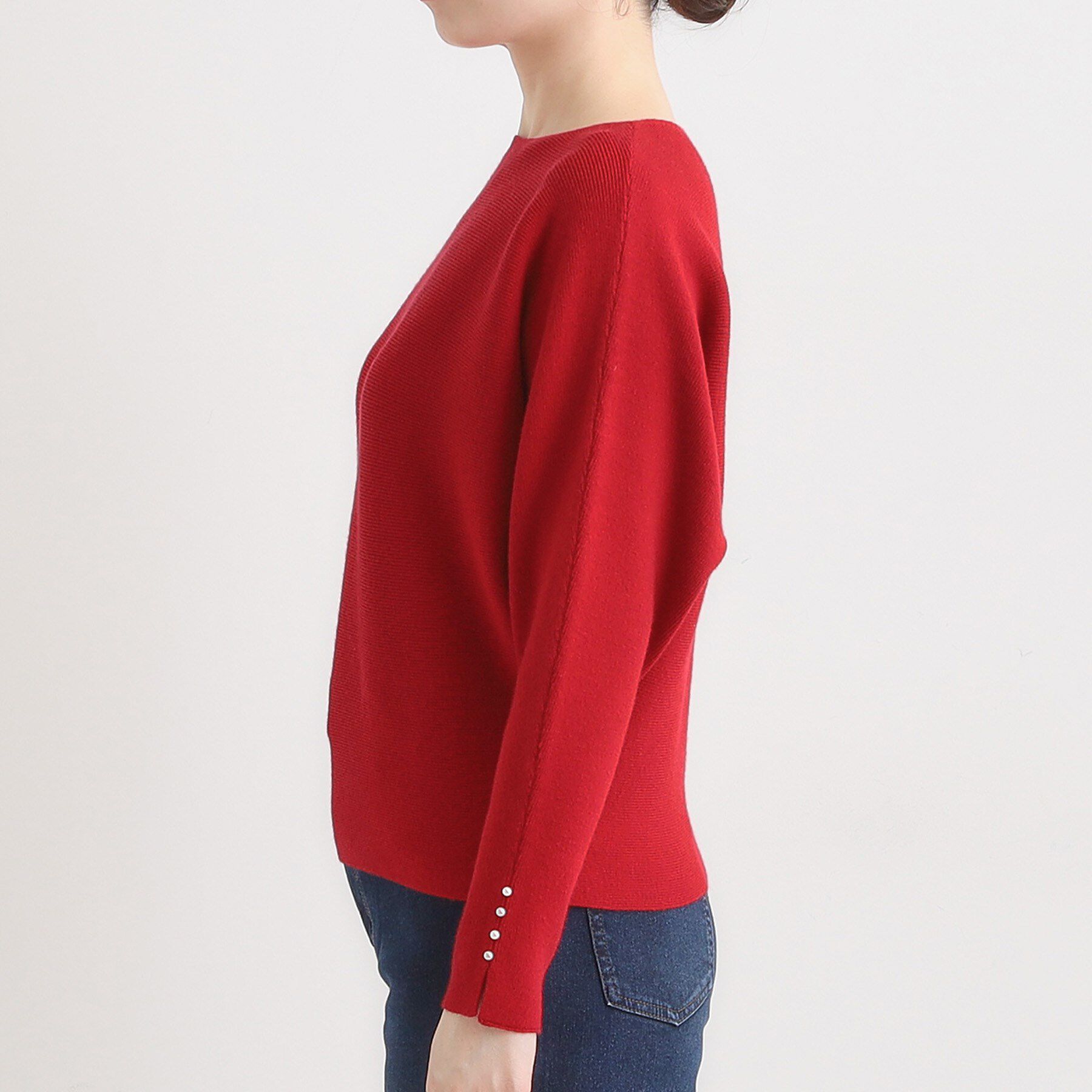 SHOO･LA･RUE「【洗濯機可】女性らしさ溢れる もちもちタッチが心地よい ドルマンニット」|ニット・セーター|