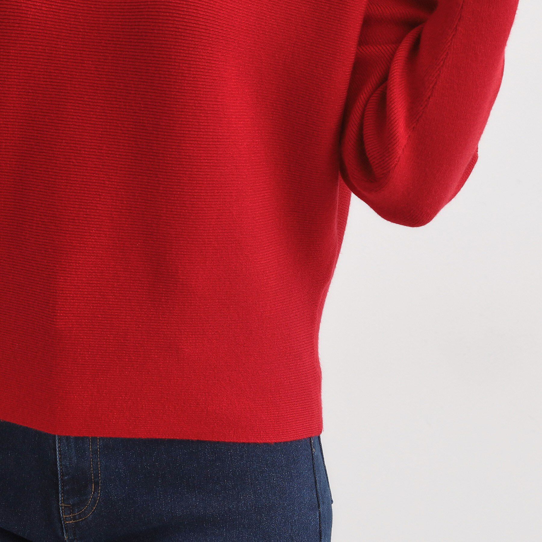 SHOO･LA･RUE「【洗濯機可】女性らしさ溢れる もちもちタッチが心地よい ドルマンニット」|ニット・セーター|