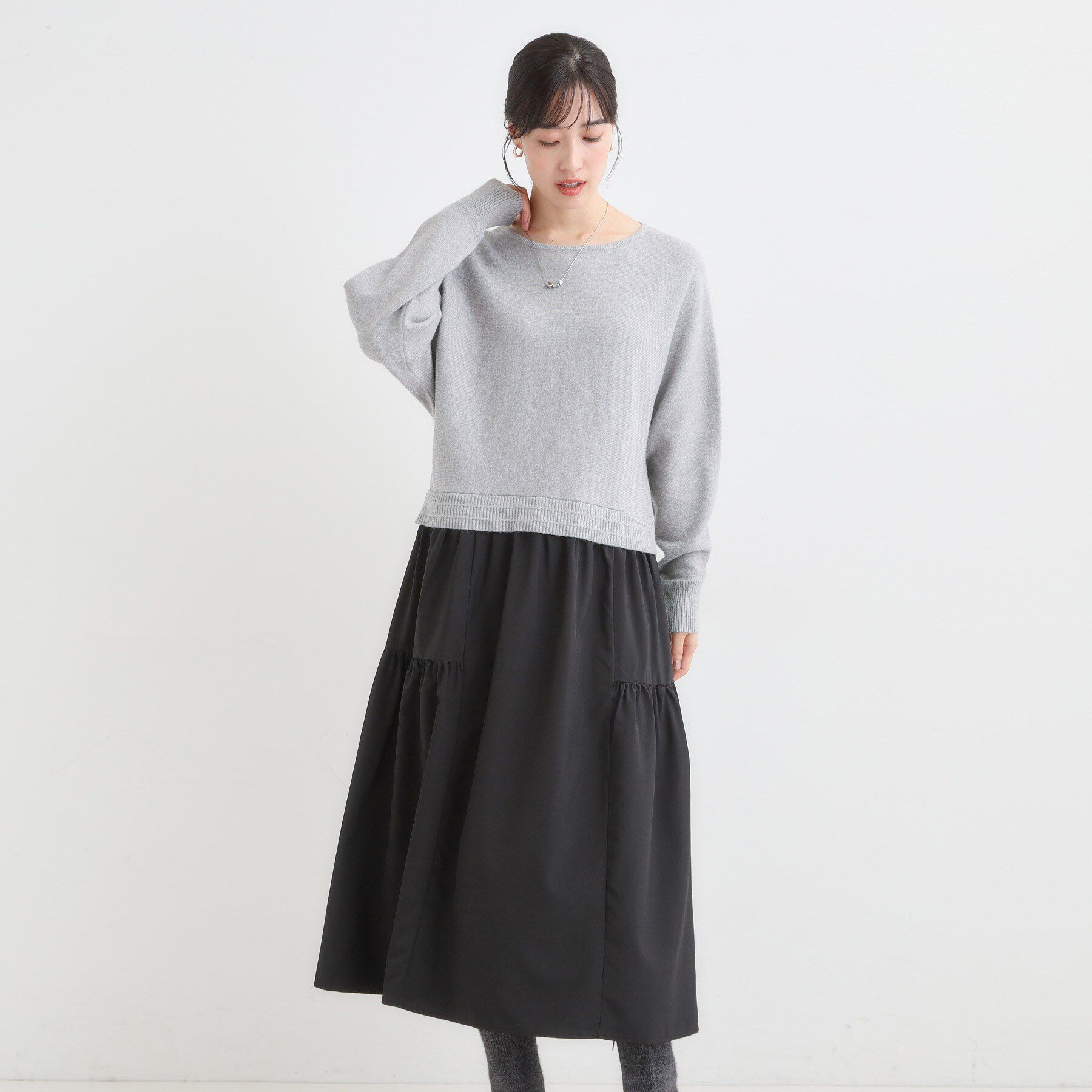 SHOO･LA･RUE「異素材ドッキングワンピース」|ワンピース|