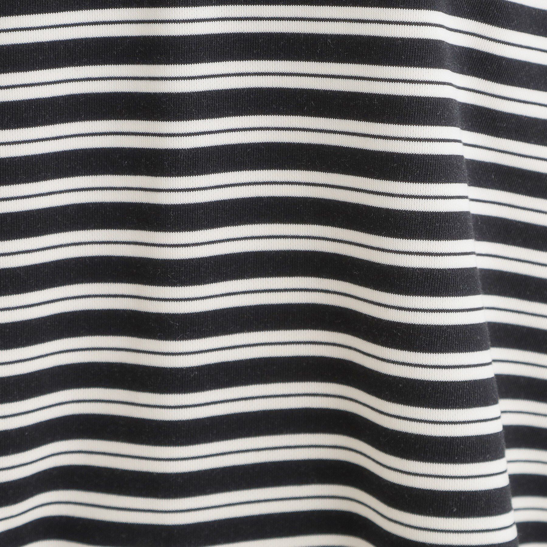 SHOO･LA･RUE「【S-LL/洗濯機可】マルチボーダー ミニ裏毛トップス」|Tシャツ・カットソー|