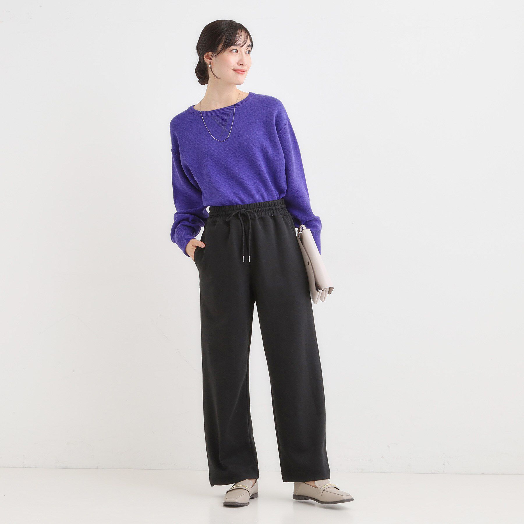 SHOO･LA･RUE「【洗濯機可/S-LL】春まで着られる ダブルフェイス スウェットパンツ」|その他|