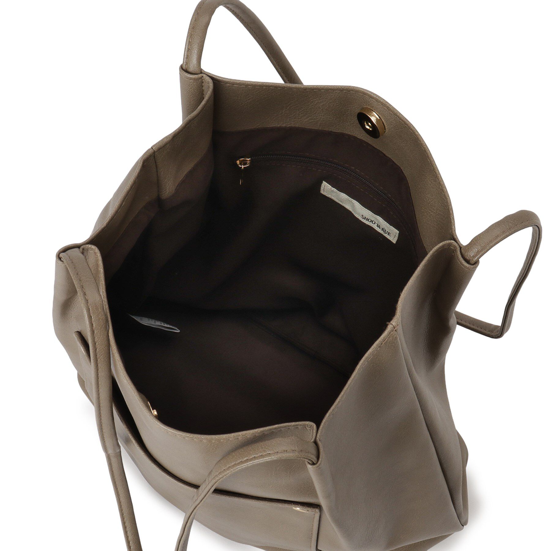 SHOO･LA･RUE「つや合皮つまみハンドルトートバッグ」|トートバッグ|