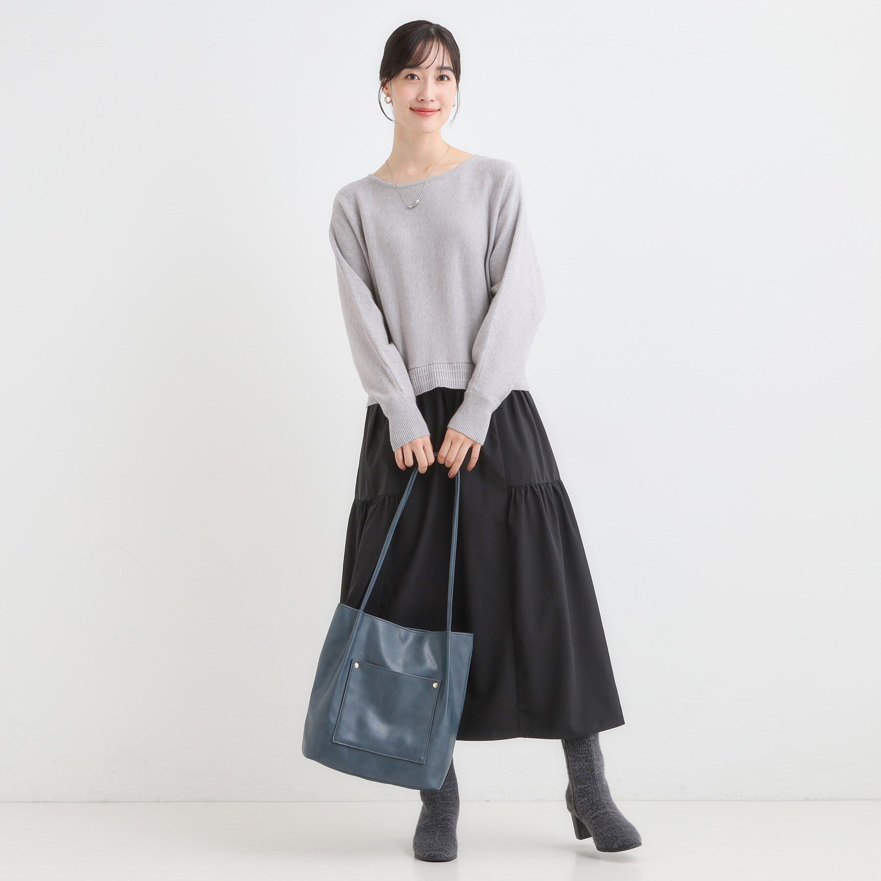 SHOO･LA･RUE「つや合皮つまみハンドルトートバッグ」|トートバッグ|