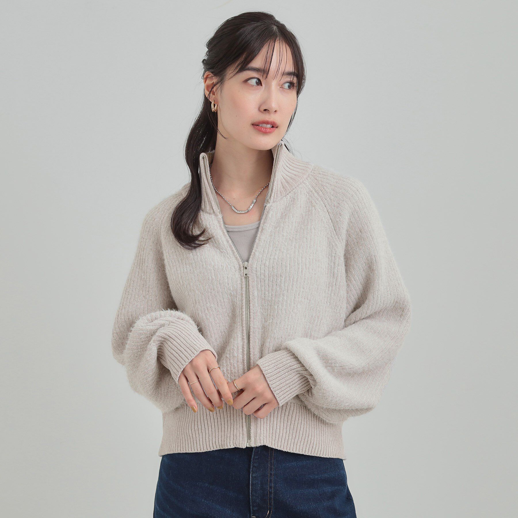 SHOO･LA･RUE「フェザーストライプモールブルゾン」|ブルゾン・スタジャン|