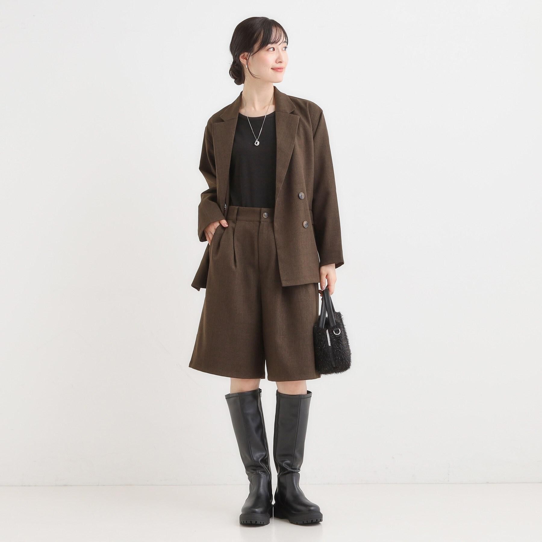 SHOO･LA･RUE「【セットアップ可】チェック柄 ダブルブレストテーラードゆるジャケット」|テーラードジャケット|