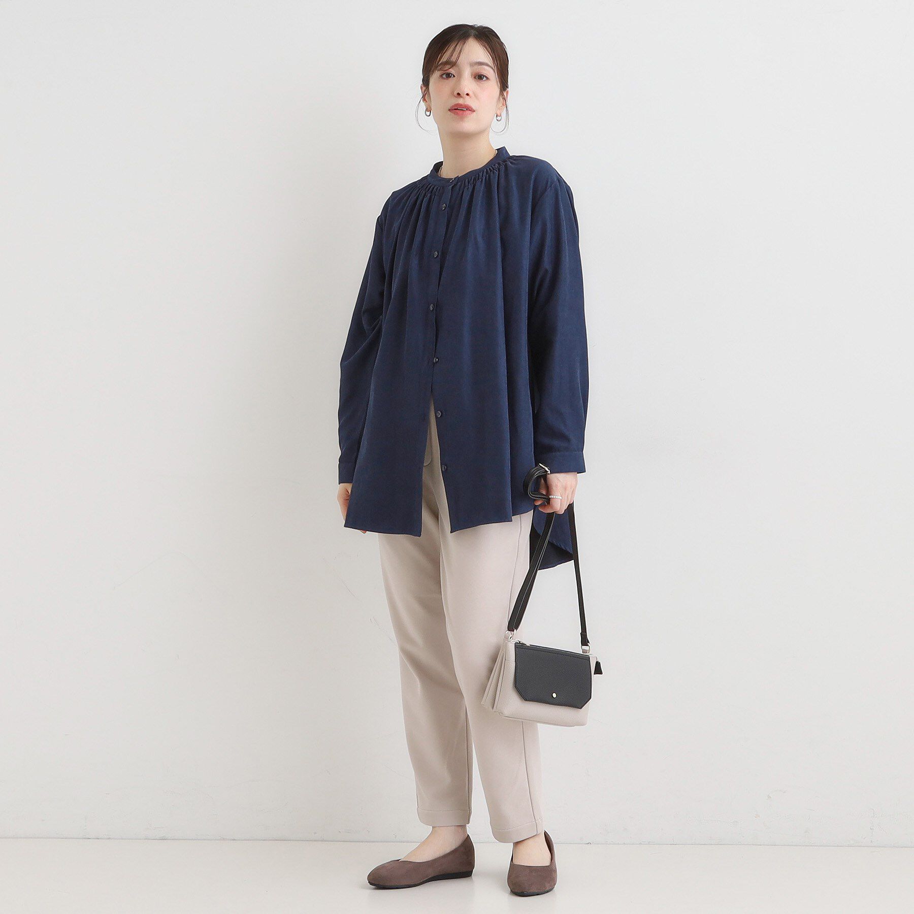 SHOO･LA･RUE「【洗濯機可/S-LL】滑らかなタッチが心地よい マイクロコールチュニック」|チュニック|