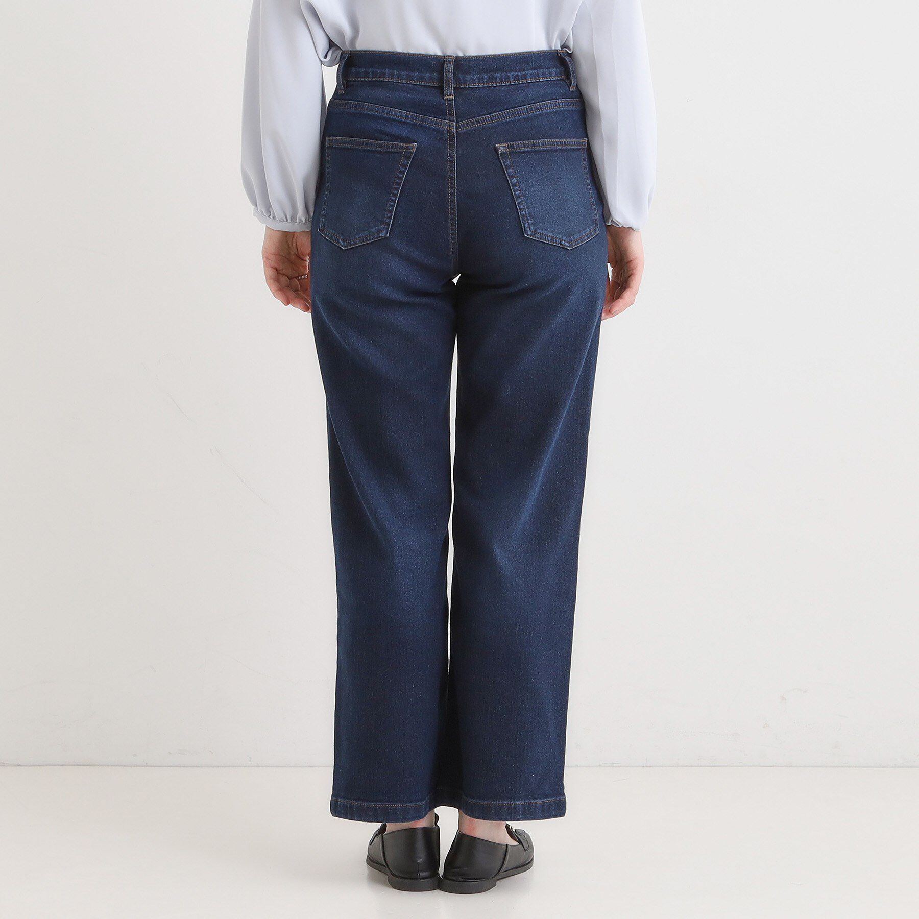 SHOO･LA･RUE「【あったか/SS-LL】裏微起毛 ストレートデニムパンツ」|デニム|