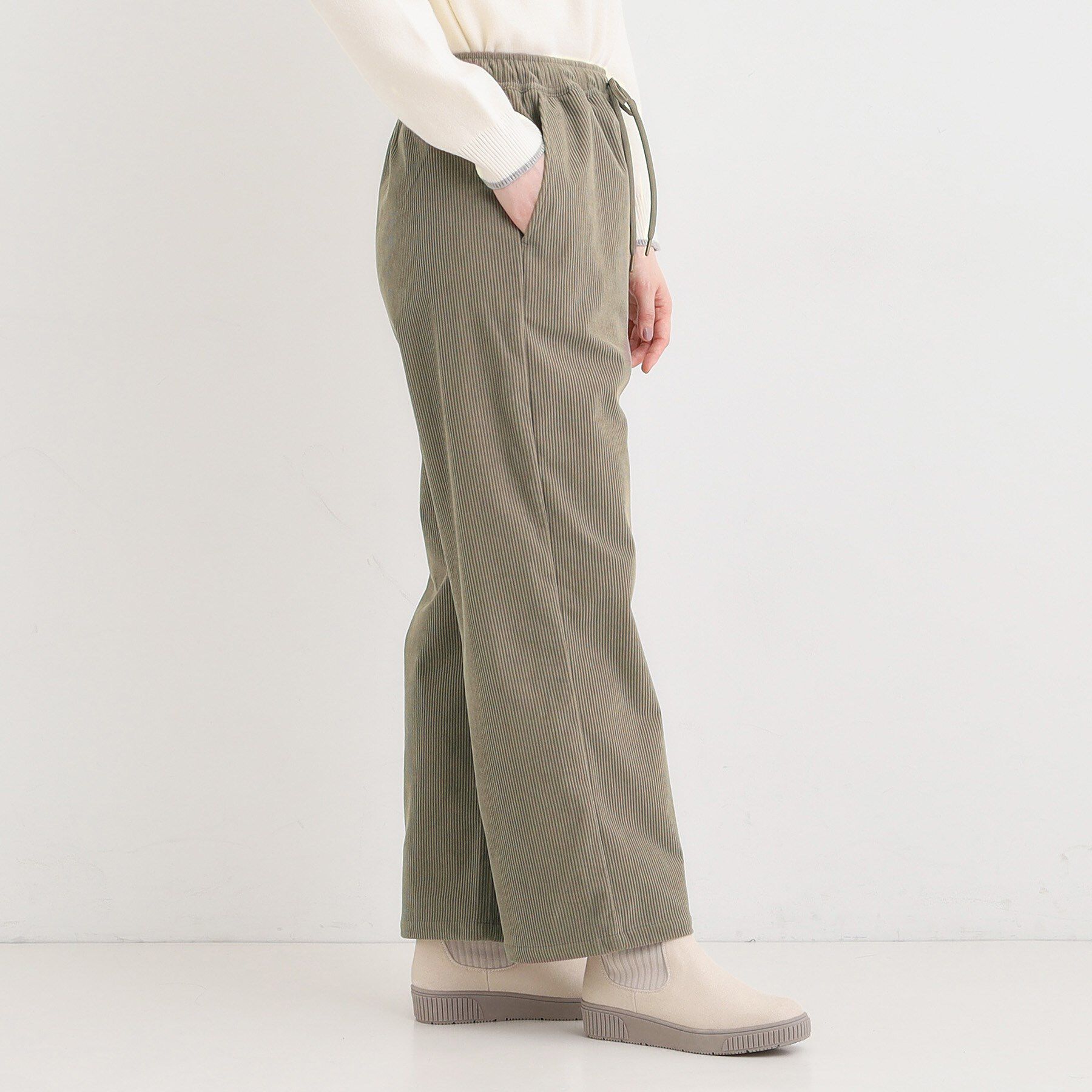 SHOO･LA･RUE「【S-LL/洗濯機可/裏起毛】あったかコーデュロイ ワイドパンツ」|その他|