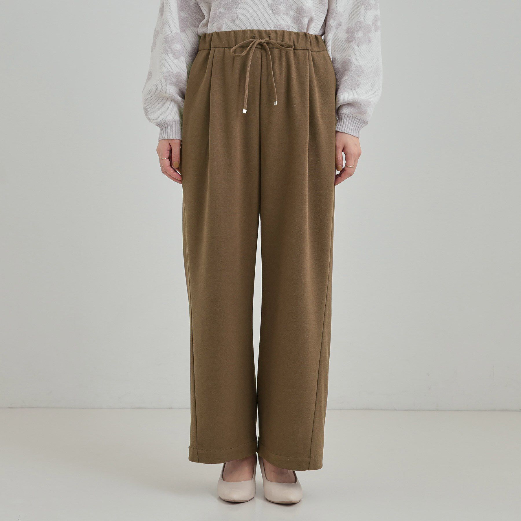 SHOO･LA･RUE「【あったか/S-LL】ゆるっとリラクシーに イージーワイドパンツ」|その他|