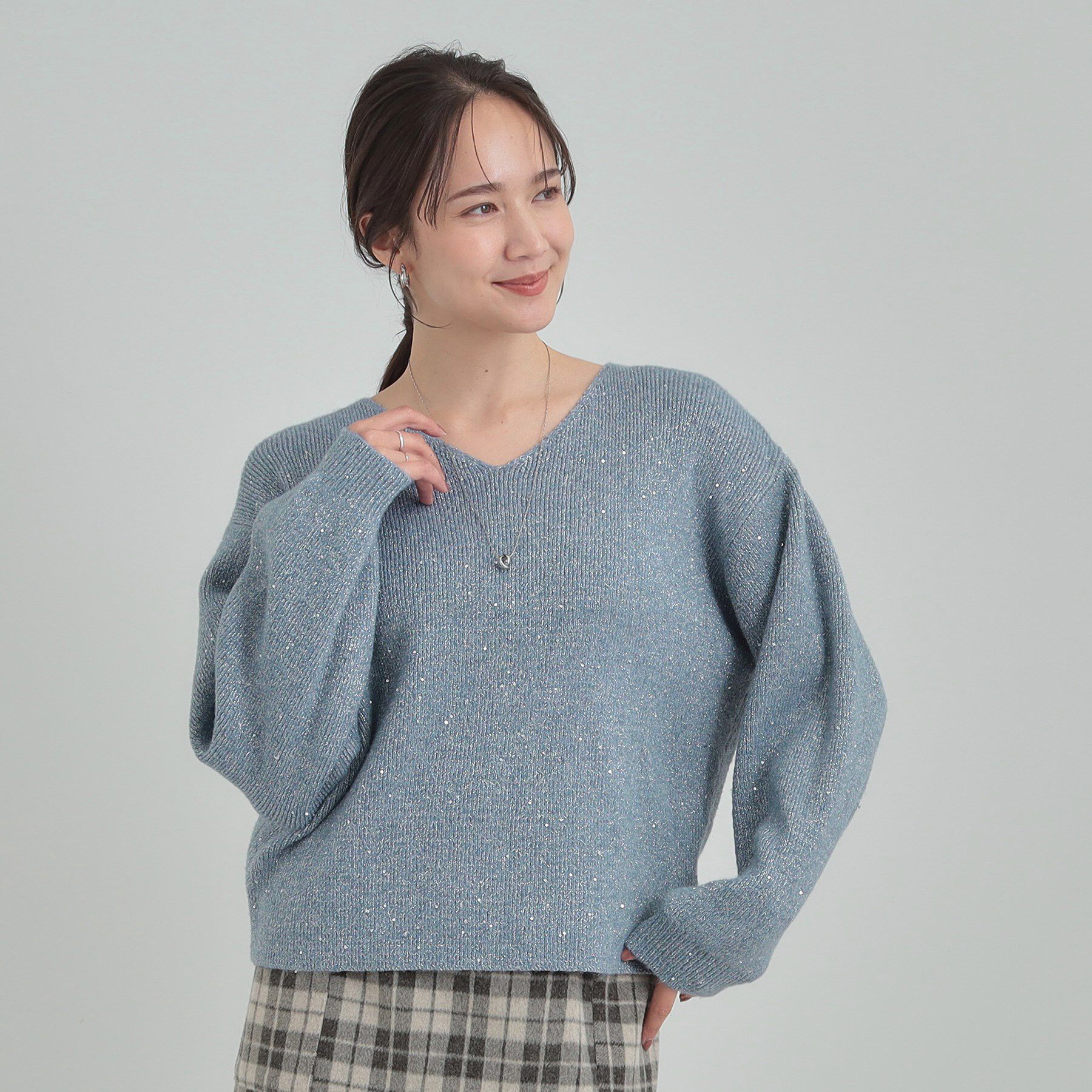 SHOO･LA･RUE「【S-LL】きらっと華やぐ　大人のスパンコールニット」|ニット・セーター|