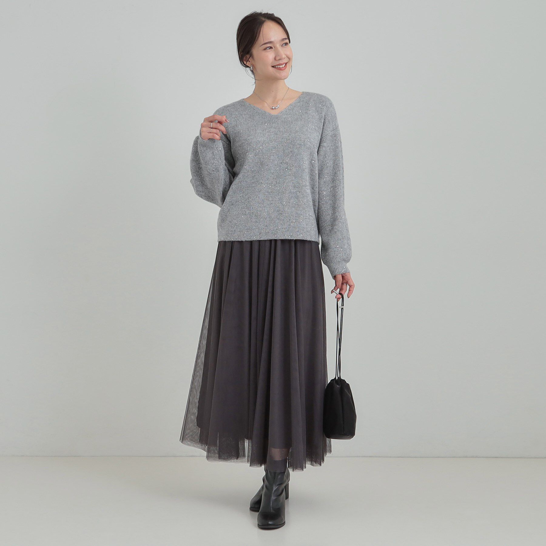 SHOO･LA･RUE「【S-LL】きらっと華やぐ　大人のスパンコールニット」|ニット・セーター|