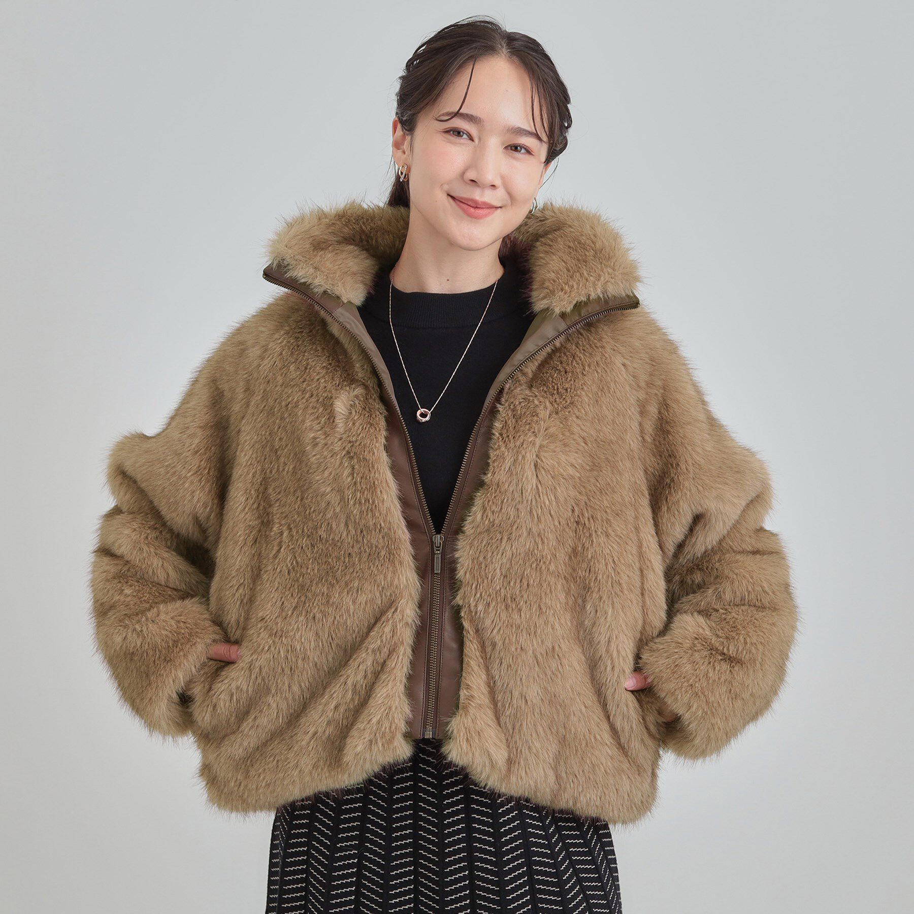 SHOO･LA･RUE「フェイクファーブルゾン」|ブルゾン・スタジャン|