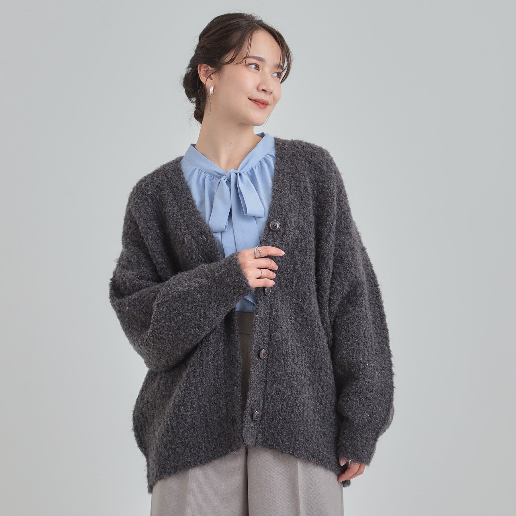 SHOO･LA･RUE「ブークレカラーVネックカーディガン」|カーディガン|