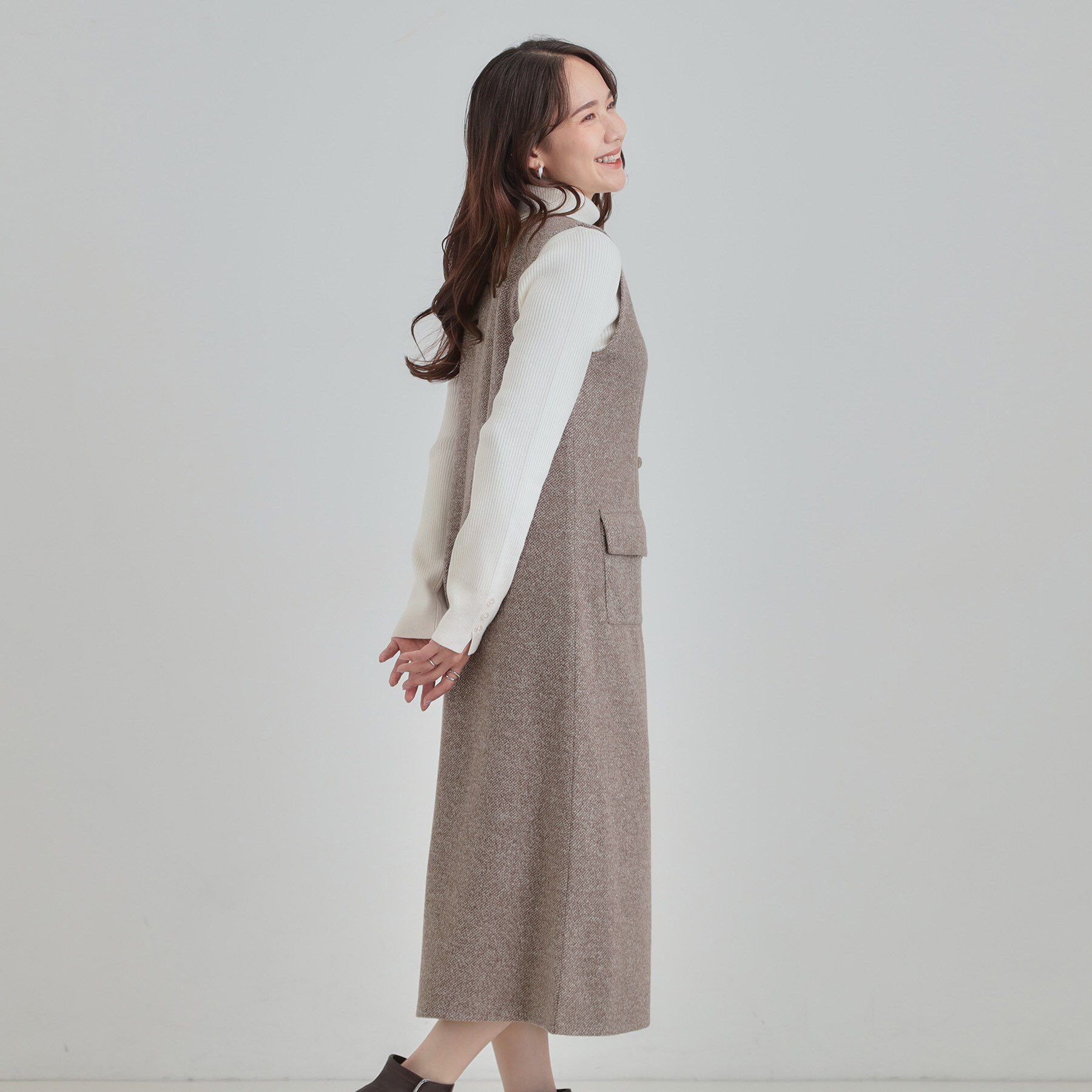 SHOO･LA･RUE「【S-LL】甘すぎない大人のツイード調ジャンスカ」|ワンピース|