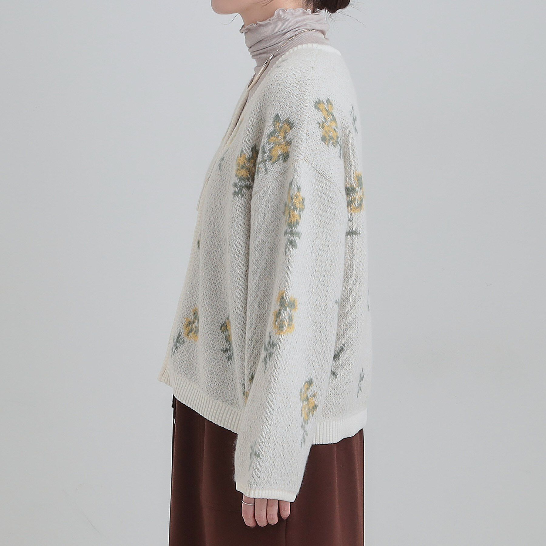 SHOO･LA･RUE「【洗濯機可】選べる3柄 VネックZIPカーディガン」|カーディガン|