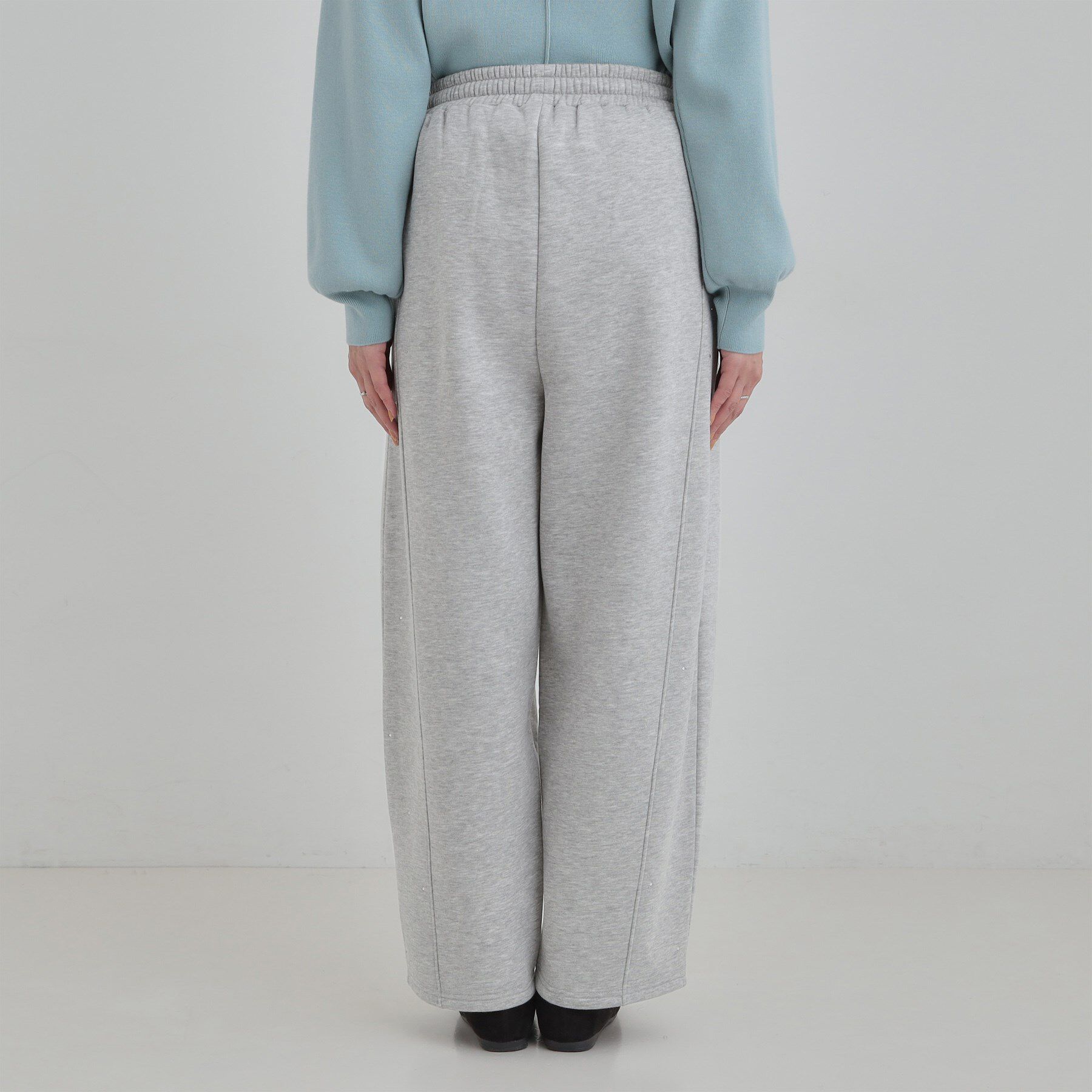 SHOO･LA･RUE「【洗濯機可/あったか/S-LL】裏起毛ストーン付き スウェットカーブパンツ」|その他|