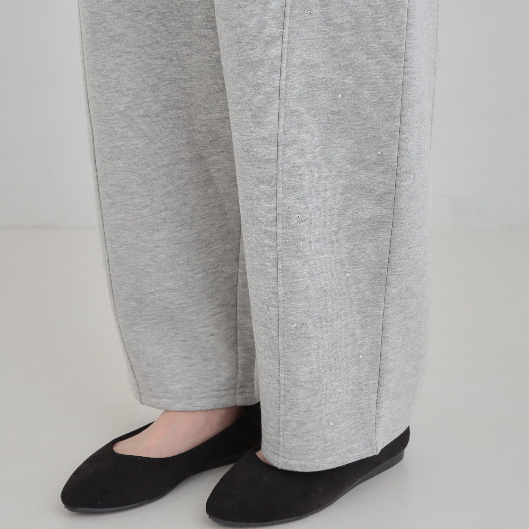 SHOO･LA･RUE「【洗濯機可/あったか/S-LL】裏起毛ストーン付き スウェットカーブパンツ」|その他|