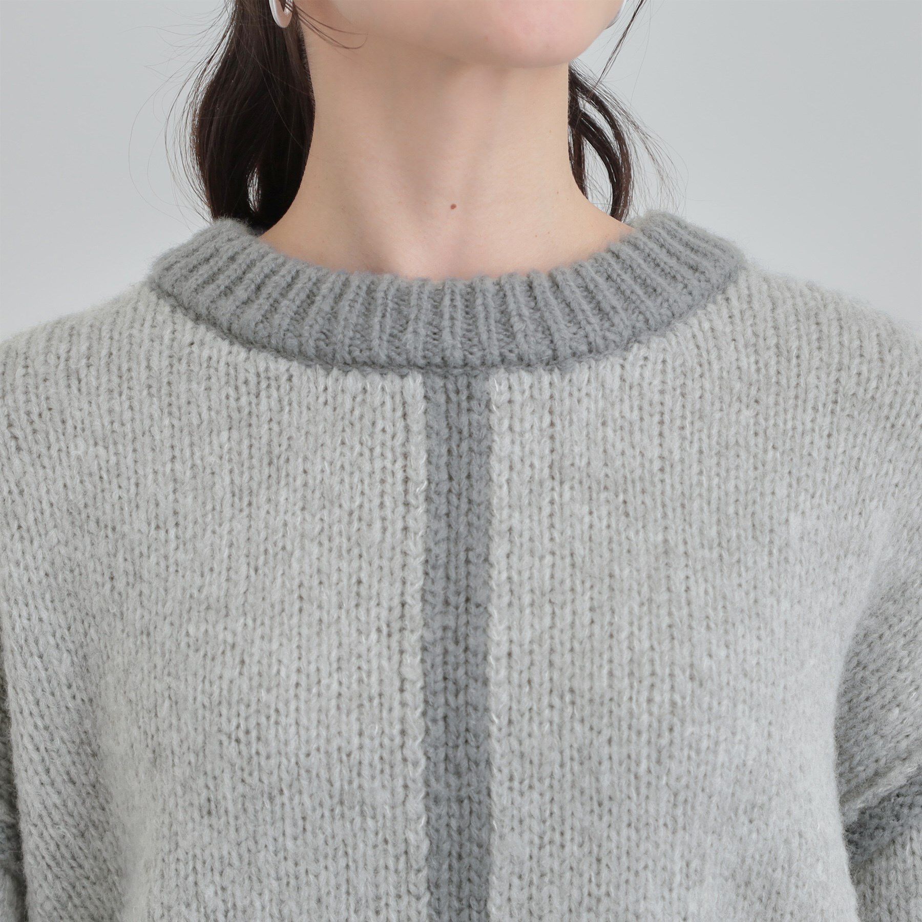 SHOO･LA･RUE「【S-LL】配色デザインがポイント ざっくり編みゆるニット」|ニット・セーター|