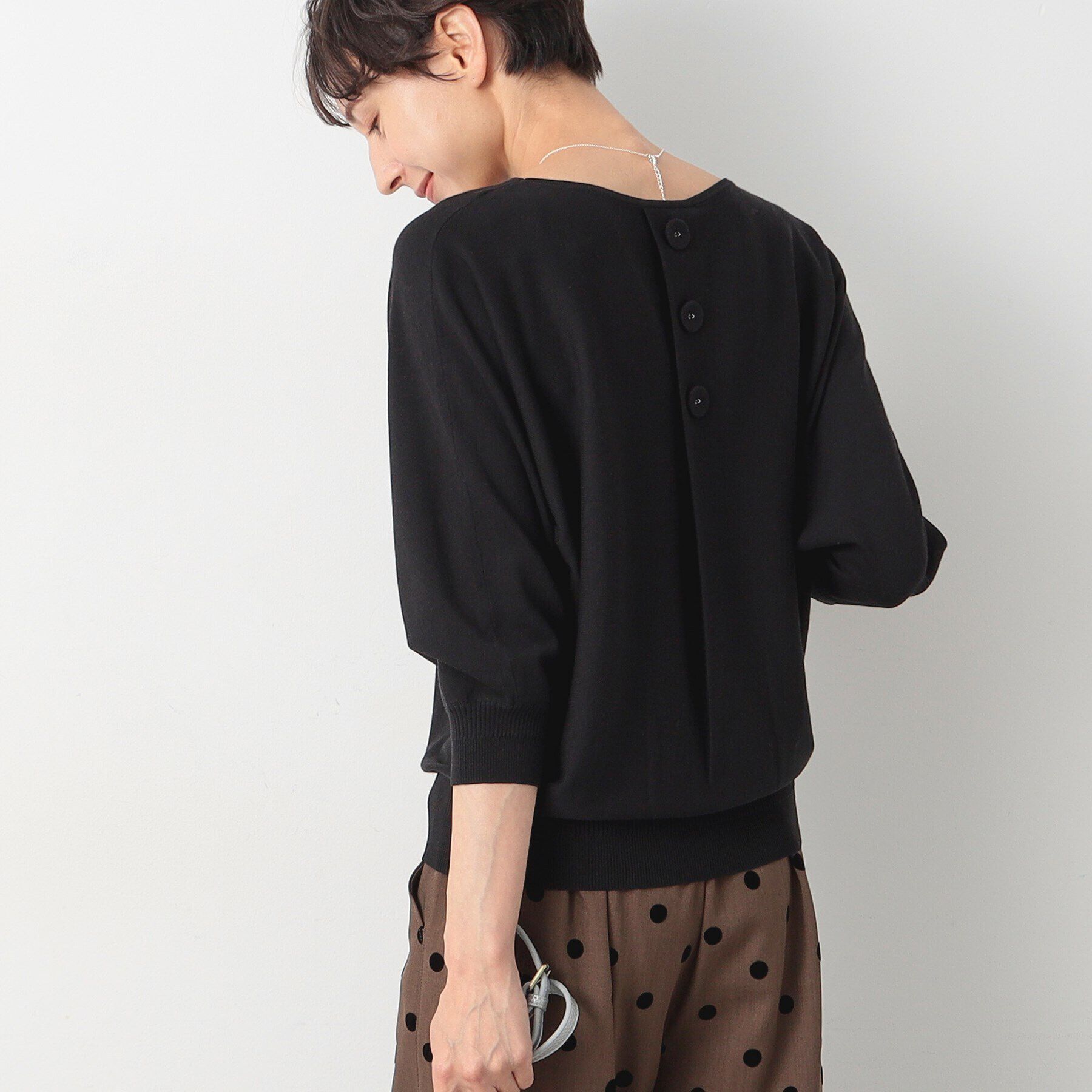 Dessin「【洗える】後ろボタンニットプルオーバー（XS～L）」|ニット・セーター|