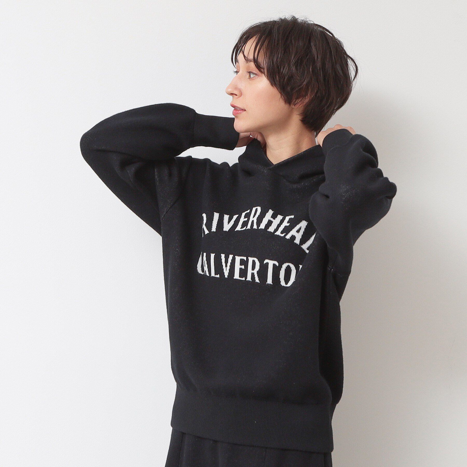 Dessin「【ユニセックス・洗える】ロゴジャカードフーデット」|ニット・セーター|