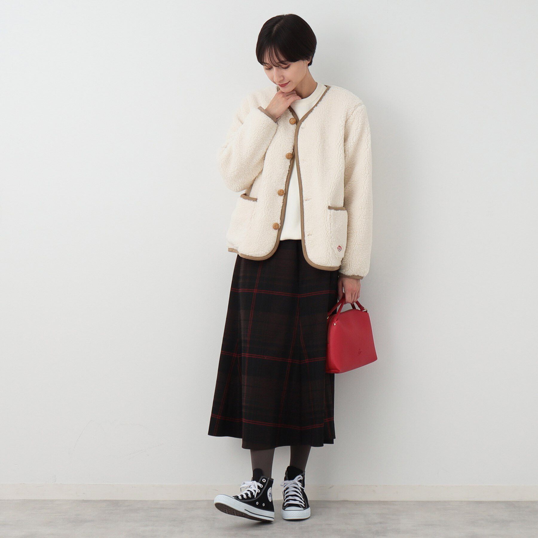 Dessin「【ユニセックス】ボタン付きボアジャケット」|ノーカラージャケット|