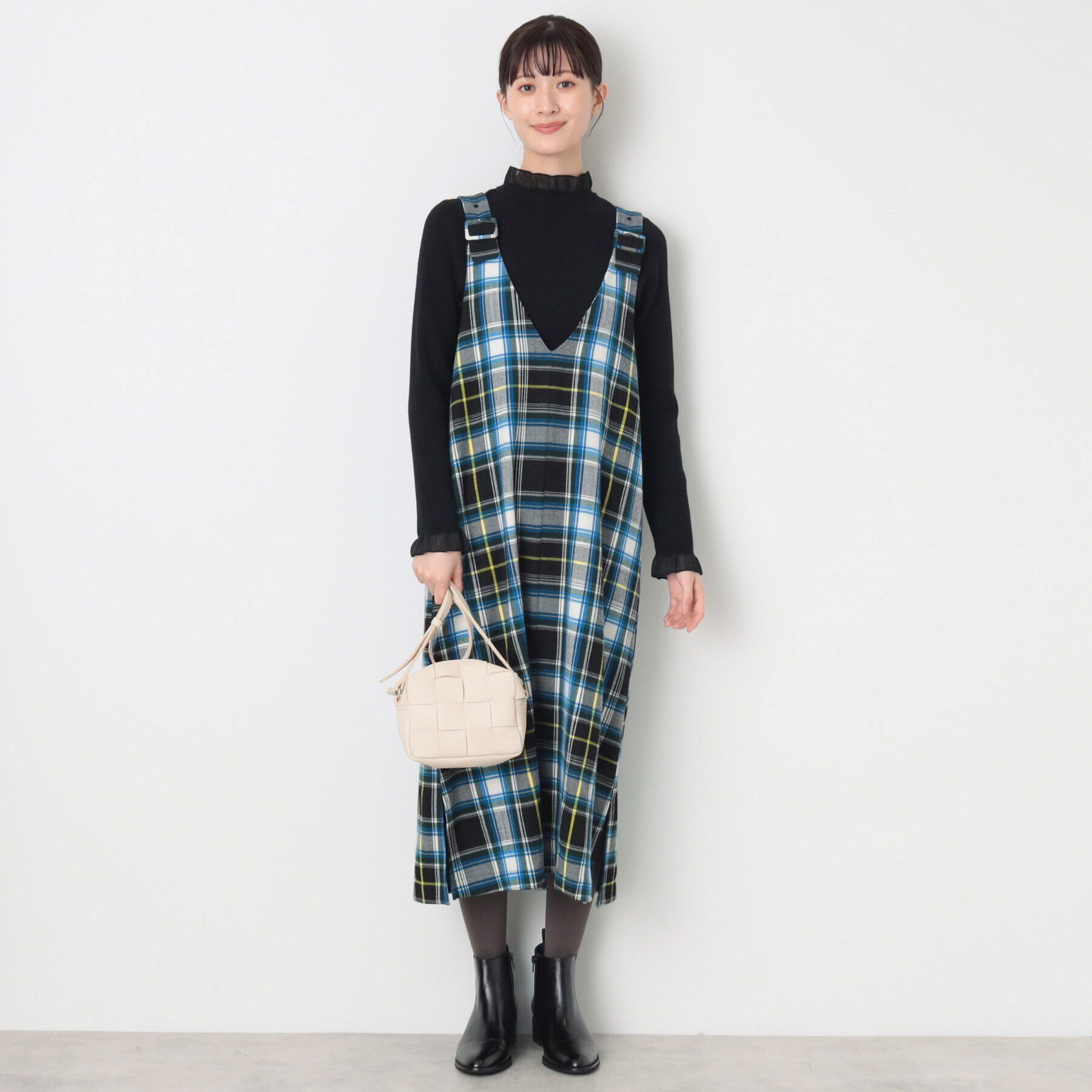 Dessin「【洗える】シースルーフリルネックリブニット」|ニット・セーター|