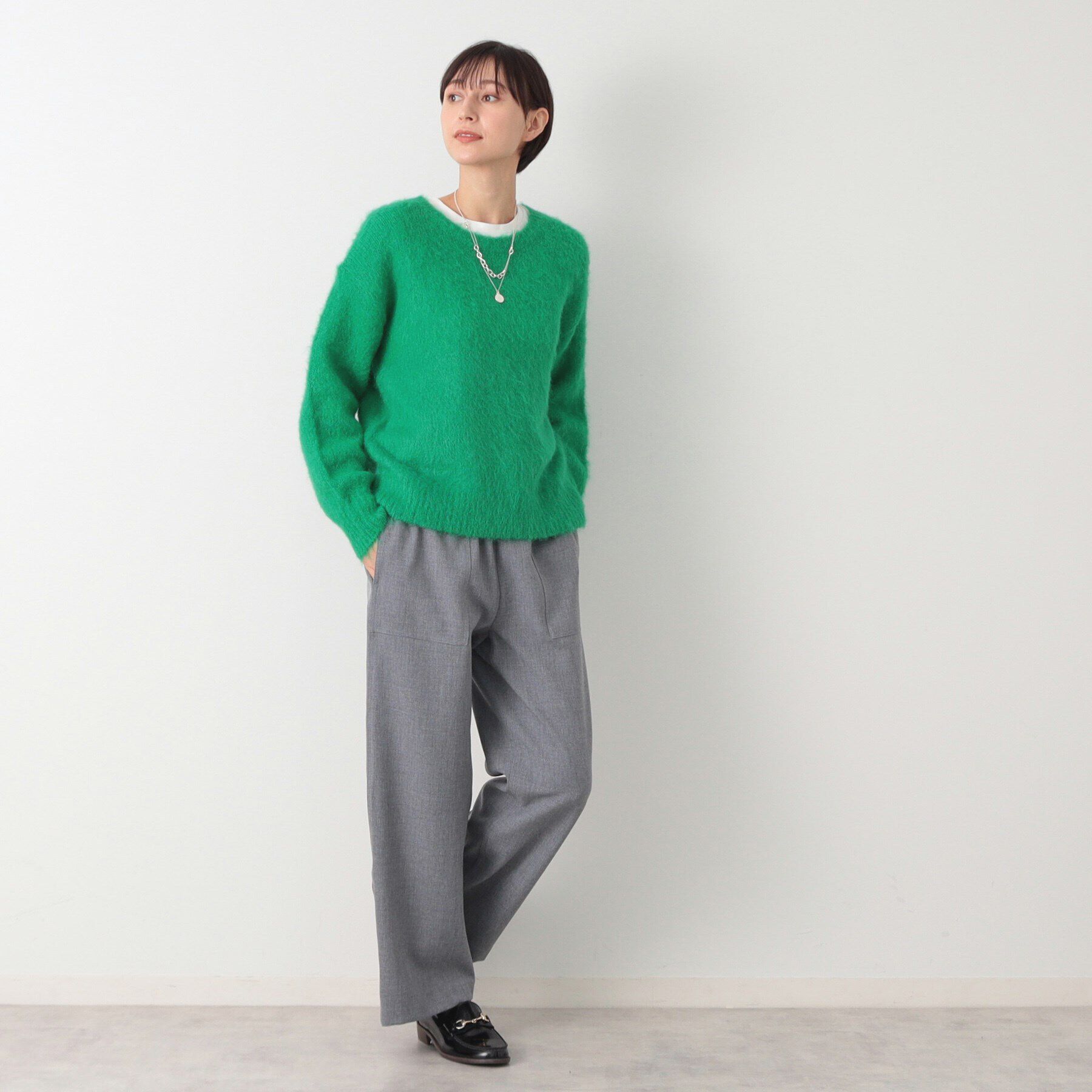 Dessin「【洗える】シャギークルーネックニット」|ニット・セーター|