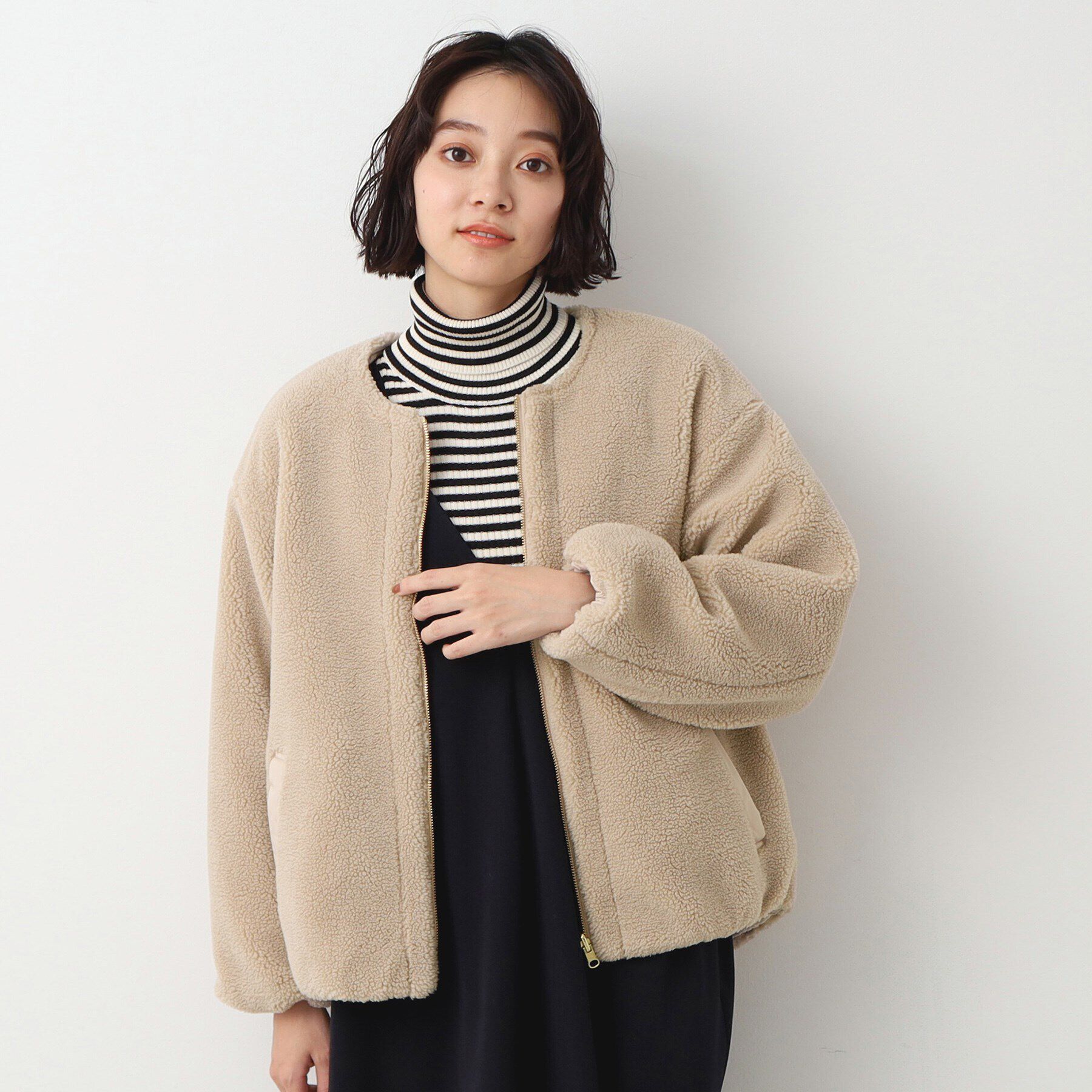 Dessin「【リバーシブル】ボア&times;キルトブルゾン」|テーラードジャケット|