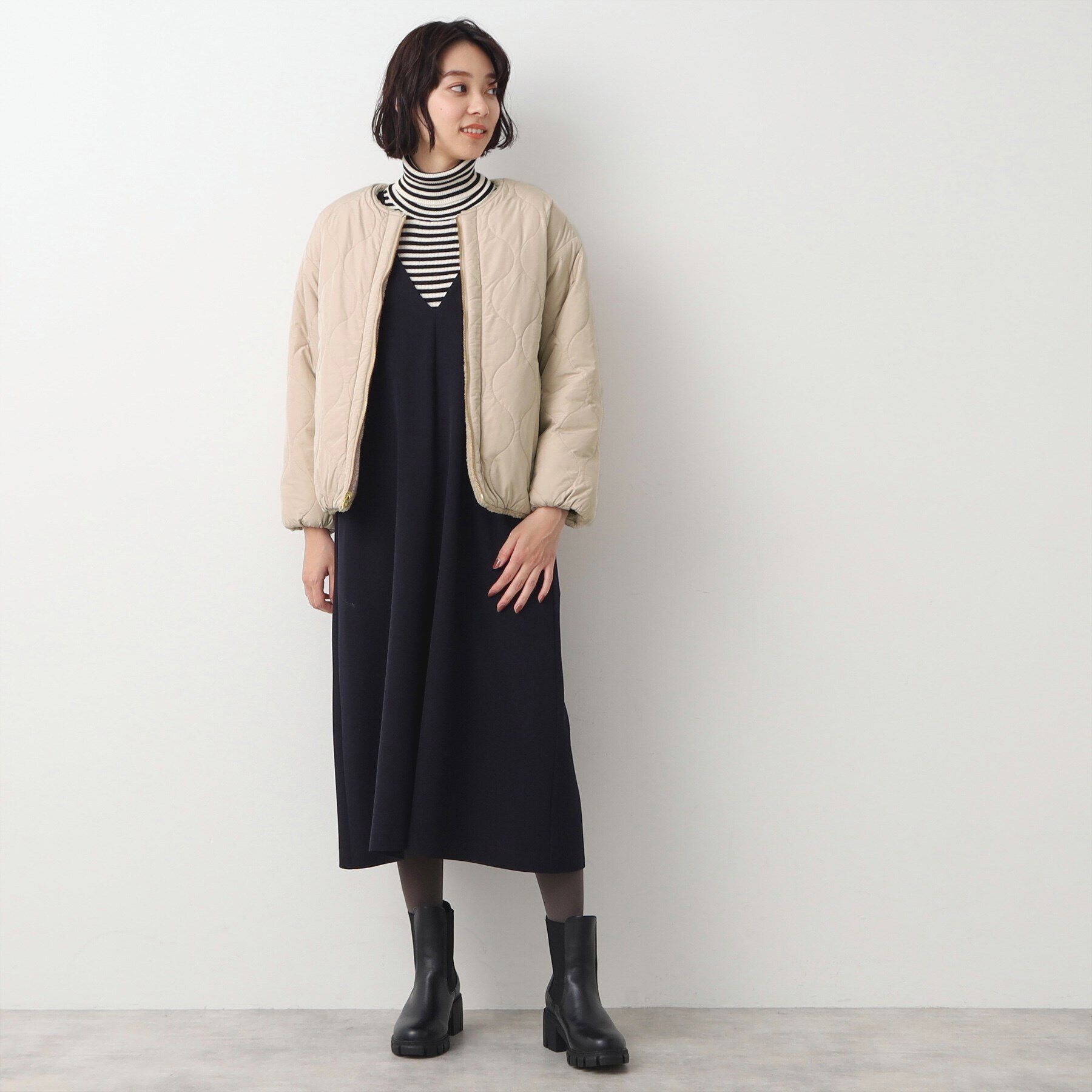 Dessin「【リバーシブル】ボア&times;キルトブルゾン」|テーラードジャケット|