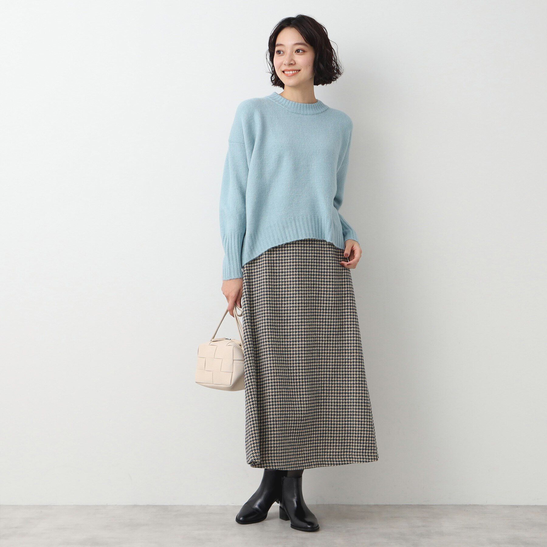 Dessin「【洗える・4サイズ展開】サイドボタン付きチェック柄フレアースカート（XS～L）」|スカート|