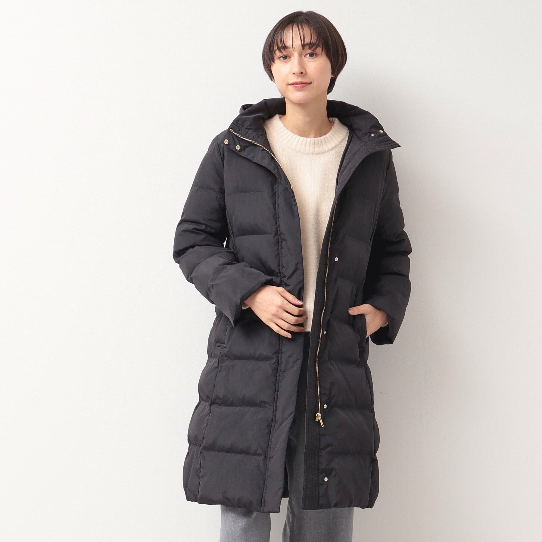 Dessin「【2WAY】中綿ミドル丈コート」|ダウン|ブラック(019)