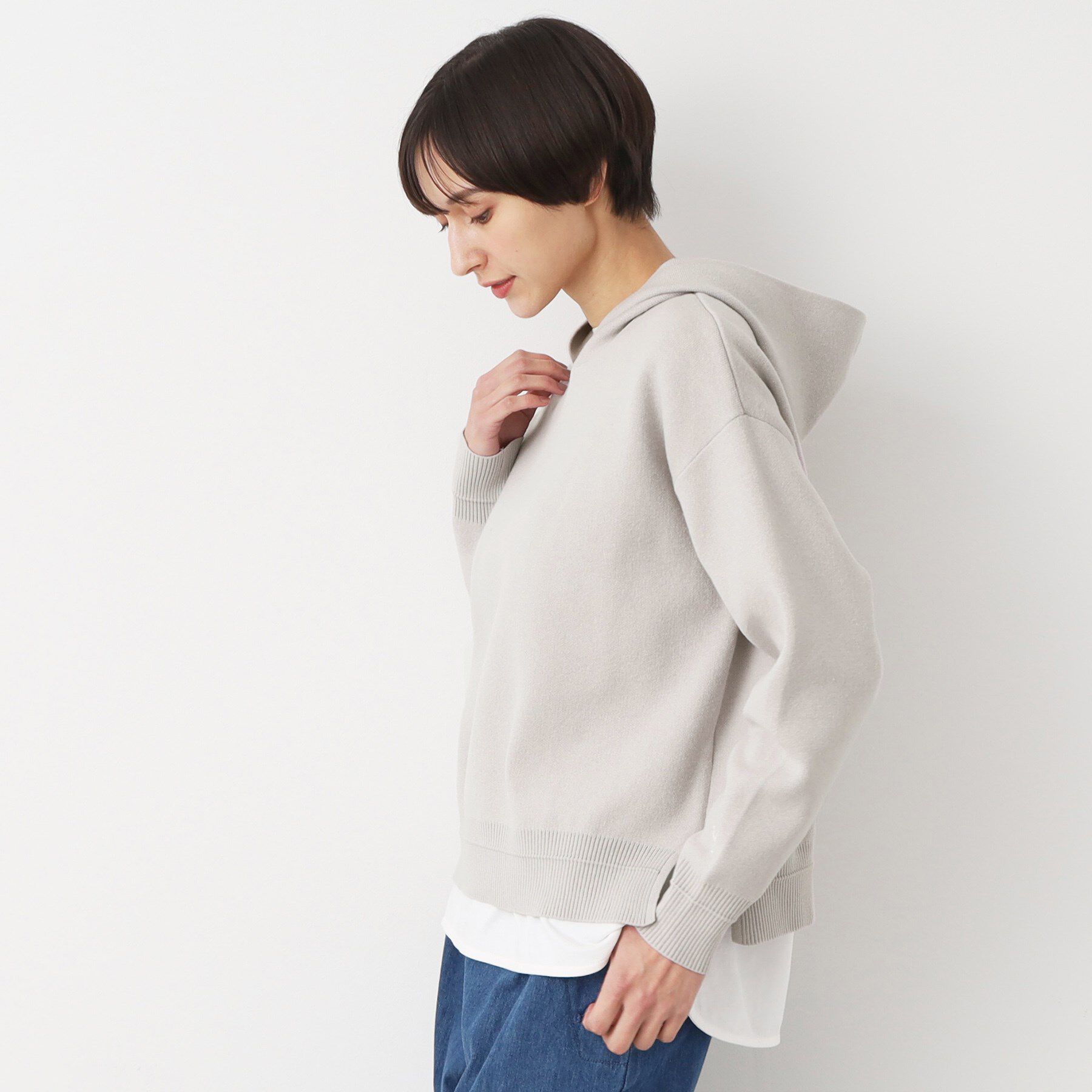 Dessin「【洗える・4サイズ展開】ちょうどいいパーカ（クロップド丈）」|パーカー|