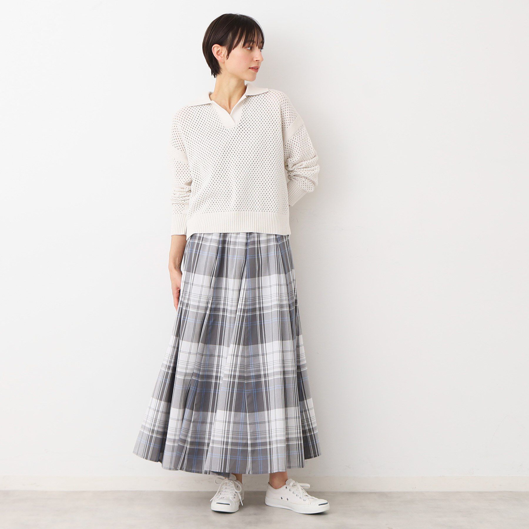 Dessin「【ウエストゴム・4サイズ展開】映えチェック柄スカート（XS～L）」|スカート|