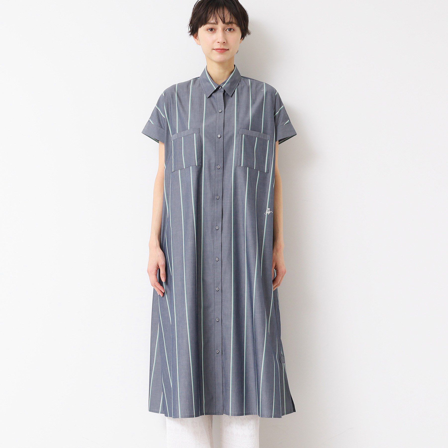 Dessin「【洗える】オリジナルストライプ柄シャツワンピース（S～L）」|ワンピース|
