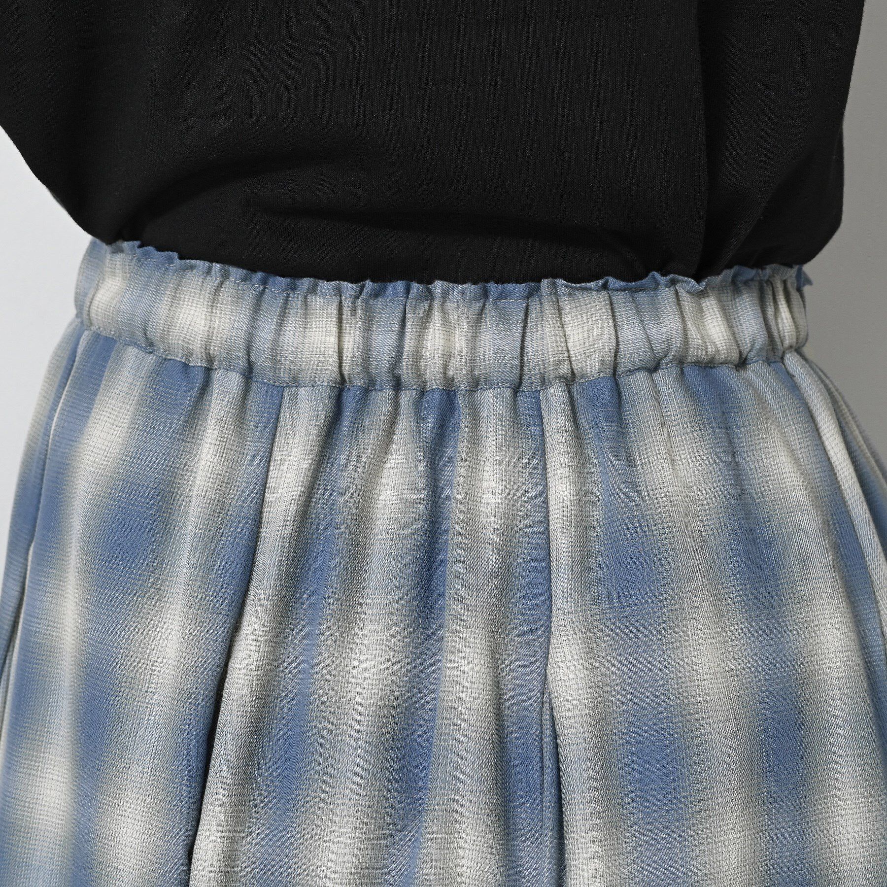 Dessin「【ウエストゴム・洗える】オンブレーチェック柄スカート」|スカート|