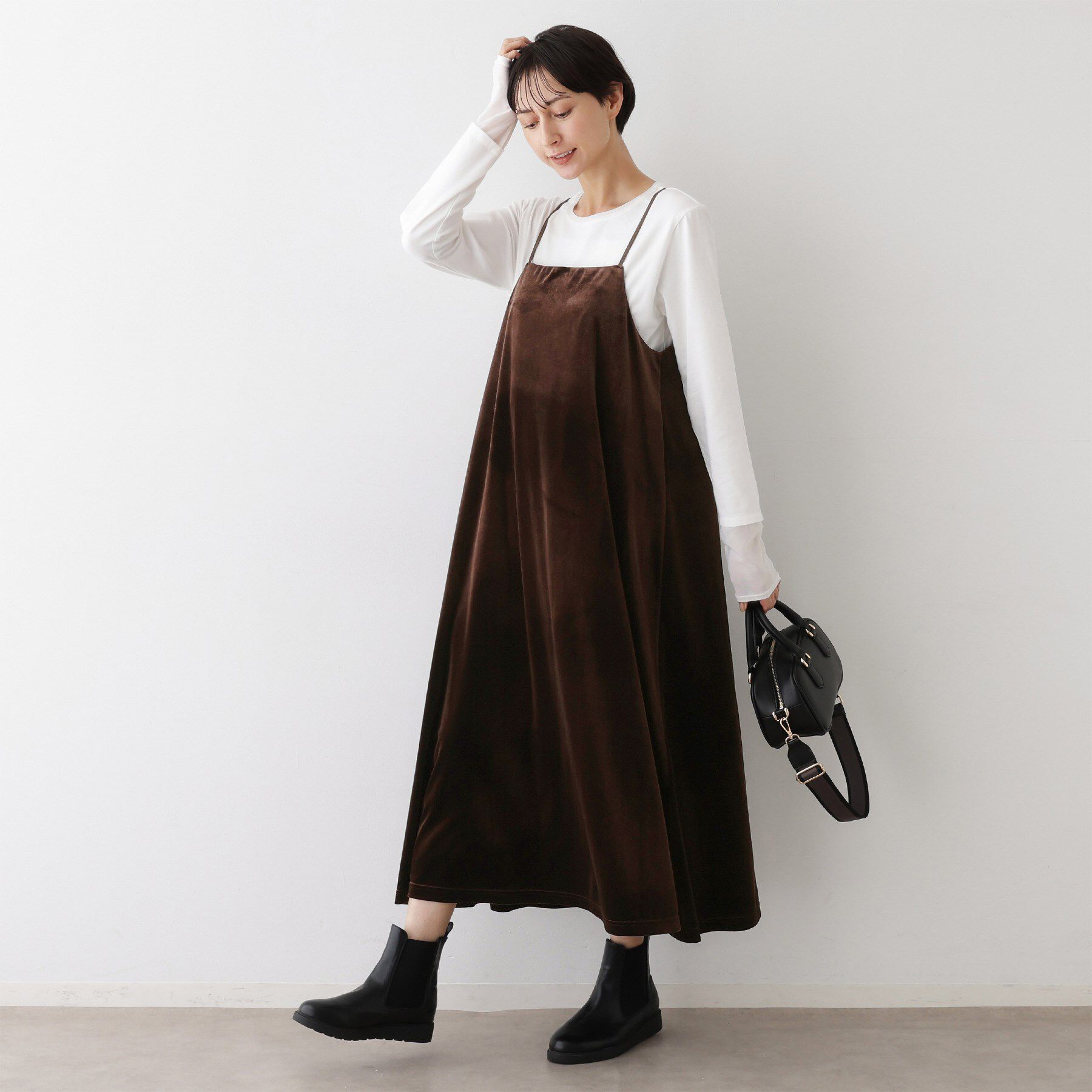 Dessin「【前後2WAY/洗える】ベロアワンピース」|ワンピース|