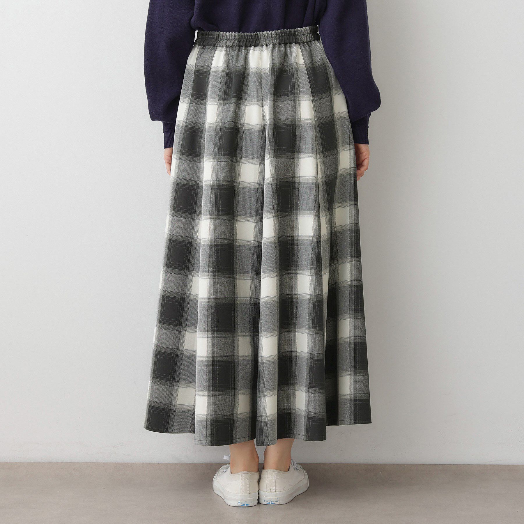 Dessin「【洗える・ウエストゴム】チェック柄フレアスカート」|スカート|