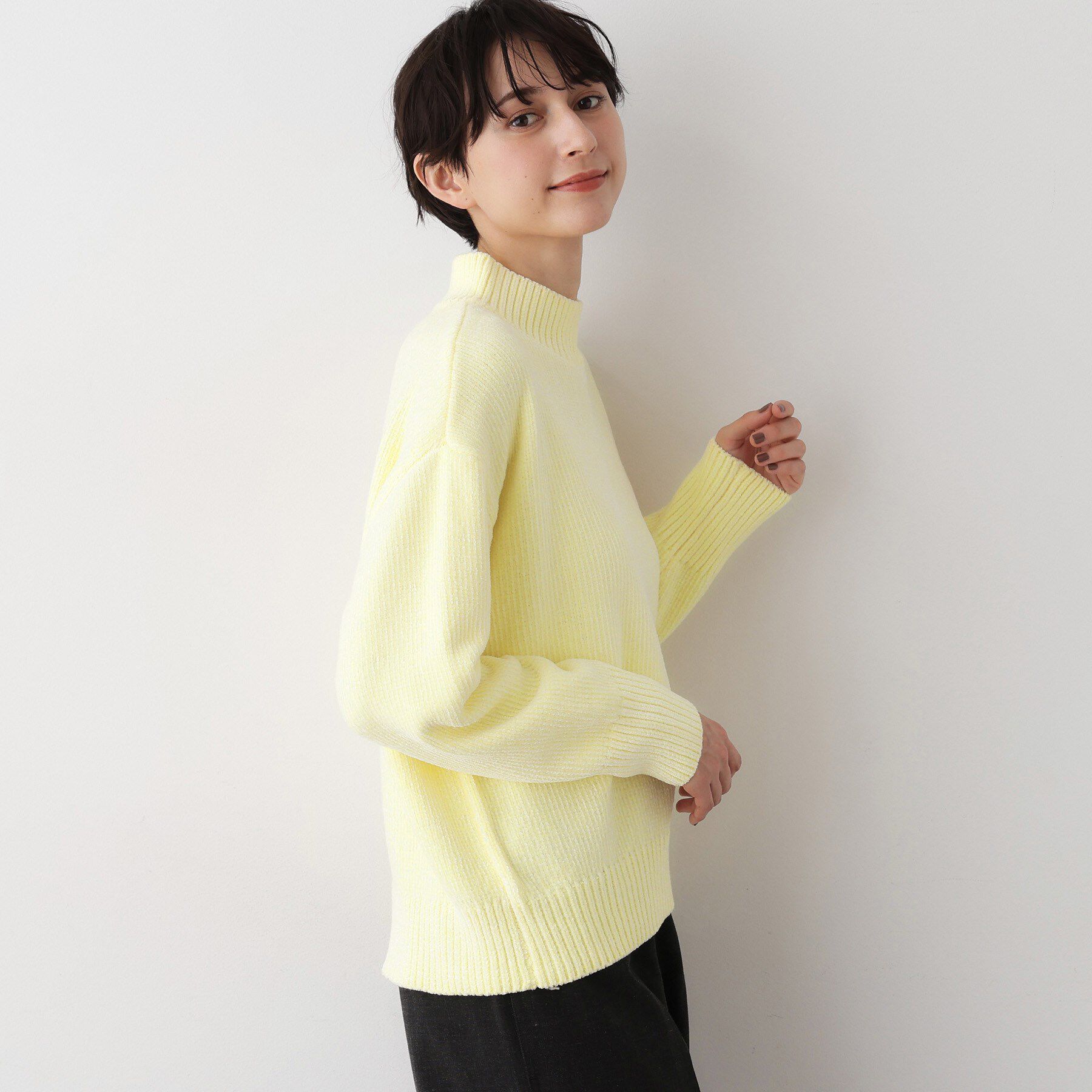 Dessin「【洗える】ハイネックベロアモールニット」|ニット・セーター|