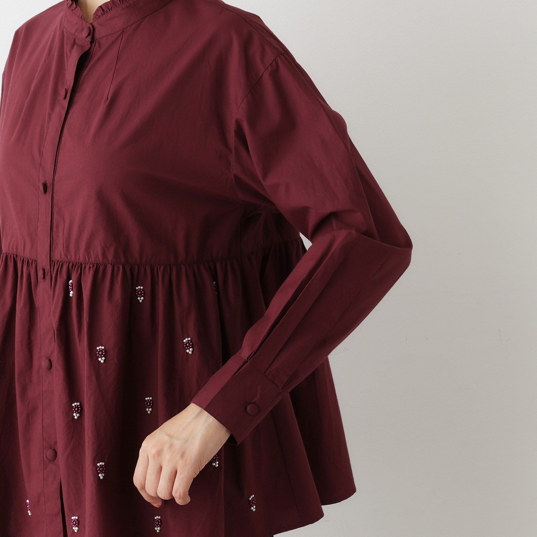 Dessin「【洗える/インド製】ビーズ刺繍ペプラムブラウス」|シャツ・ブラウス|