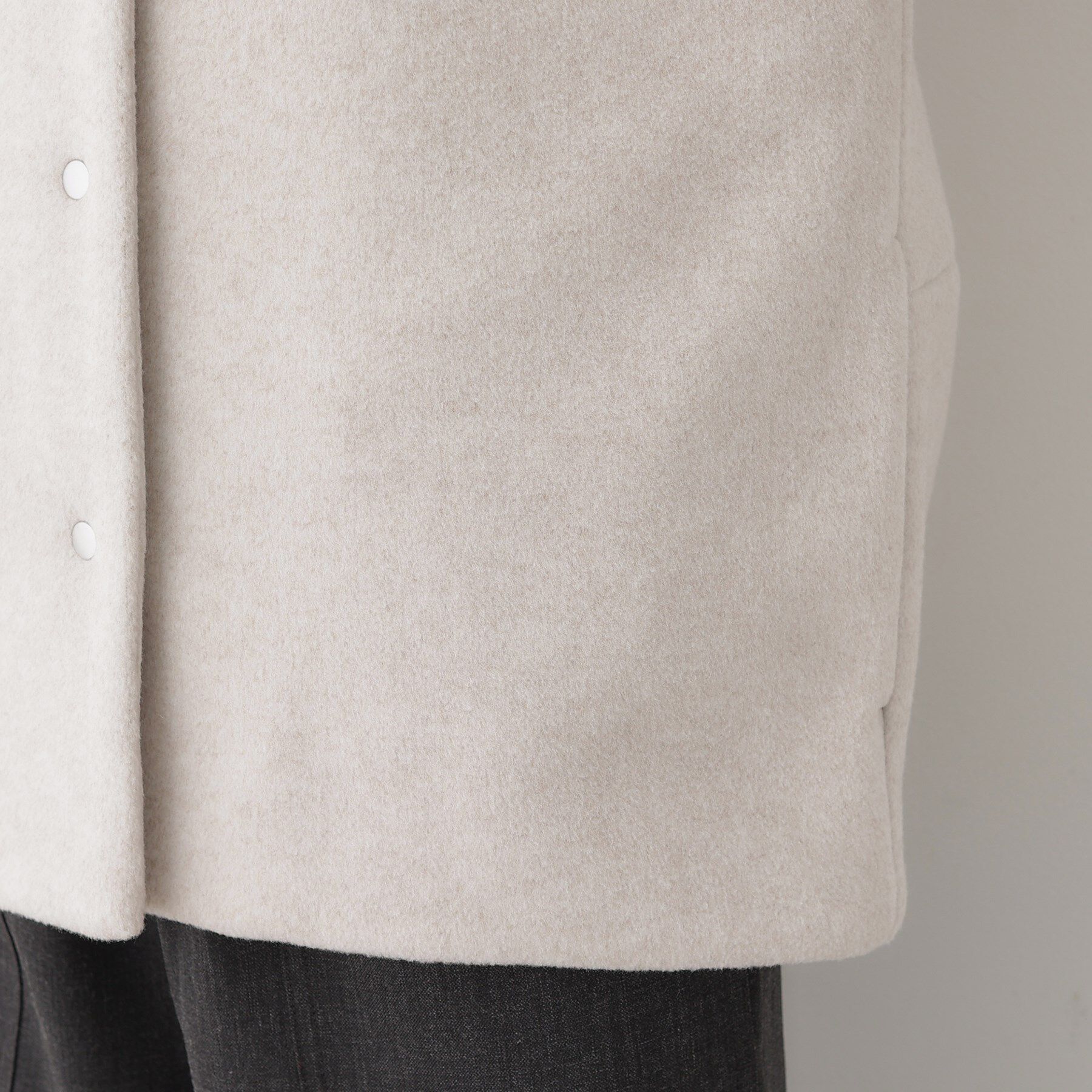 Dessin「メランジ起毛ジャケット」|ノーカラーコート|