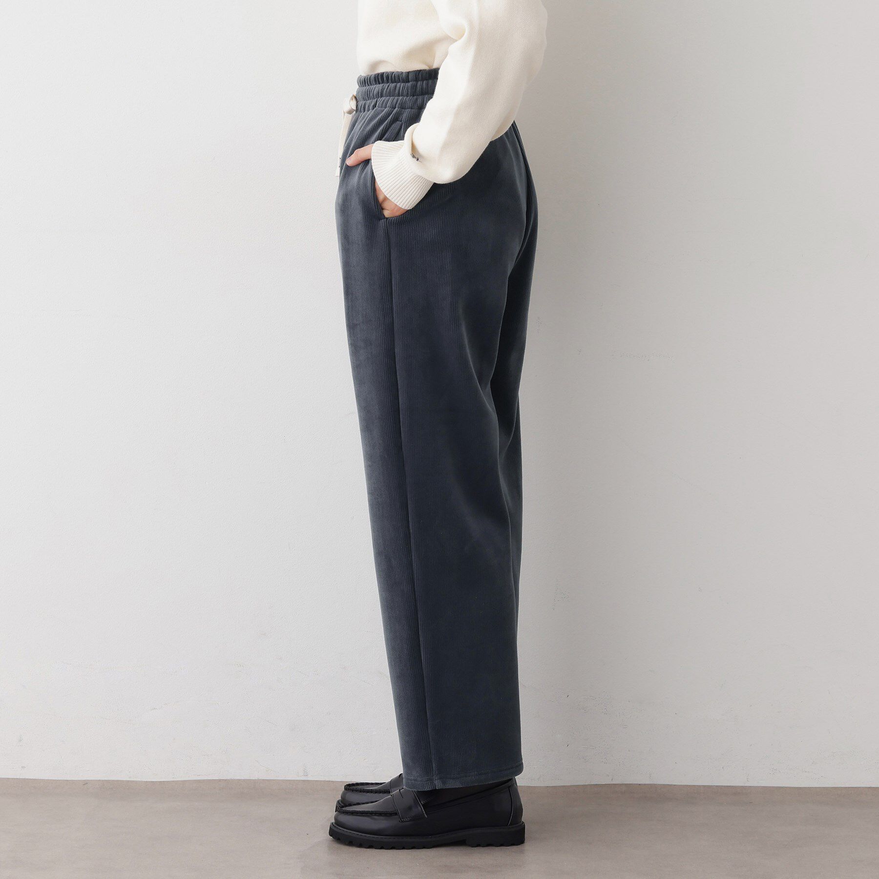 Dessin「【洗える/ウエストゴム】裏起毛コーデュロイイージーパンツ」|その他|