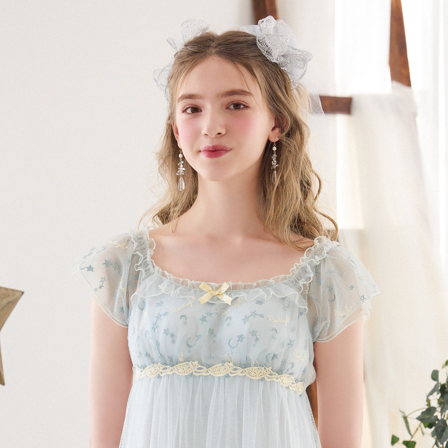 Risa Magli「ホリー カップ付マキシワンピース」|インナー|サックスブルー(09