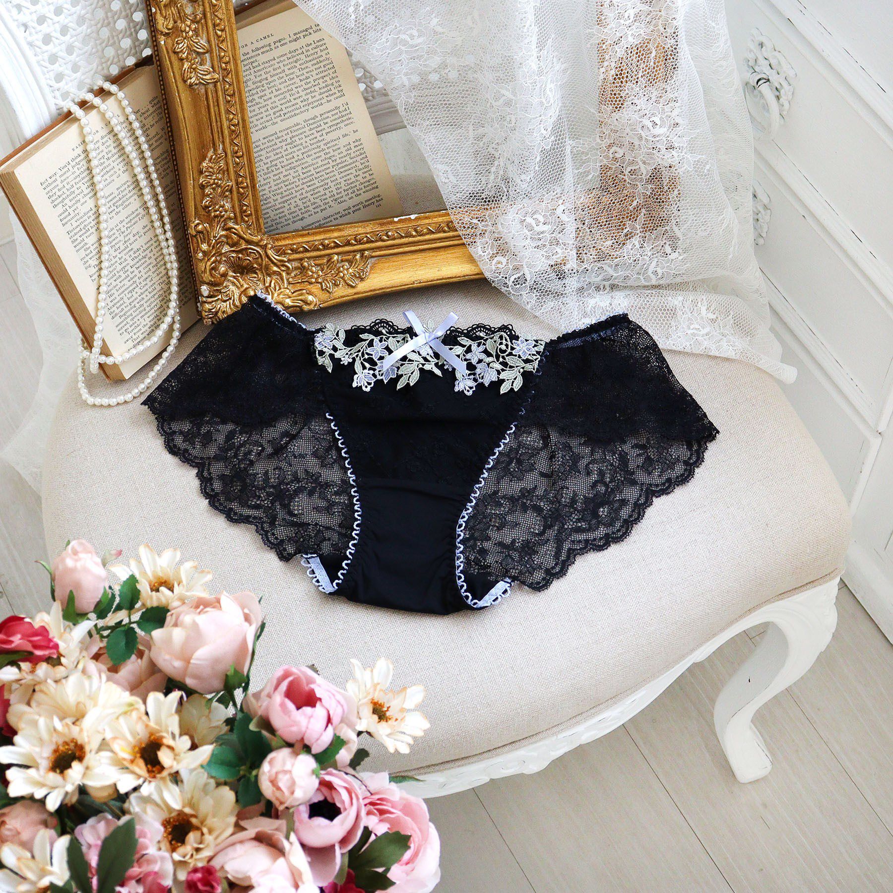 Risa Magli「ジニー レースショーツ」|インナー|ブラック(019)