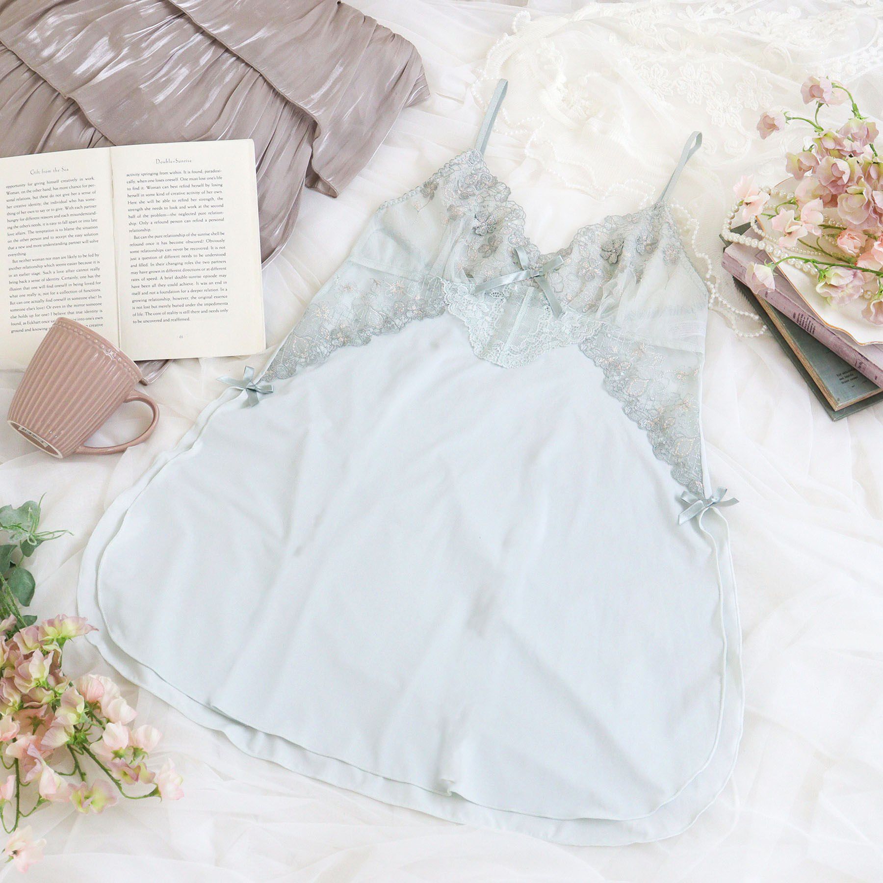 Risa Magli「ドーラ スリップ」|キャミソール|ミントグリーン(02