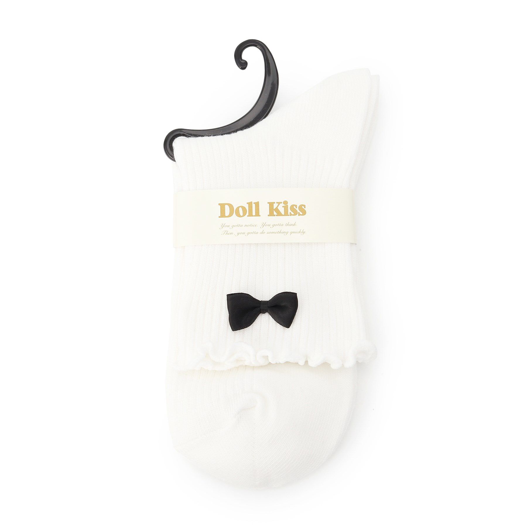 Doll Kiss「リボン付きメローリブクルーソックス　靴下」|ソックス|ｱｲﾎﾞﾘｰ(004)